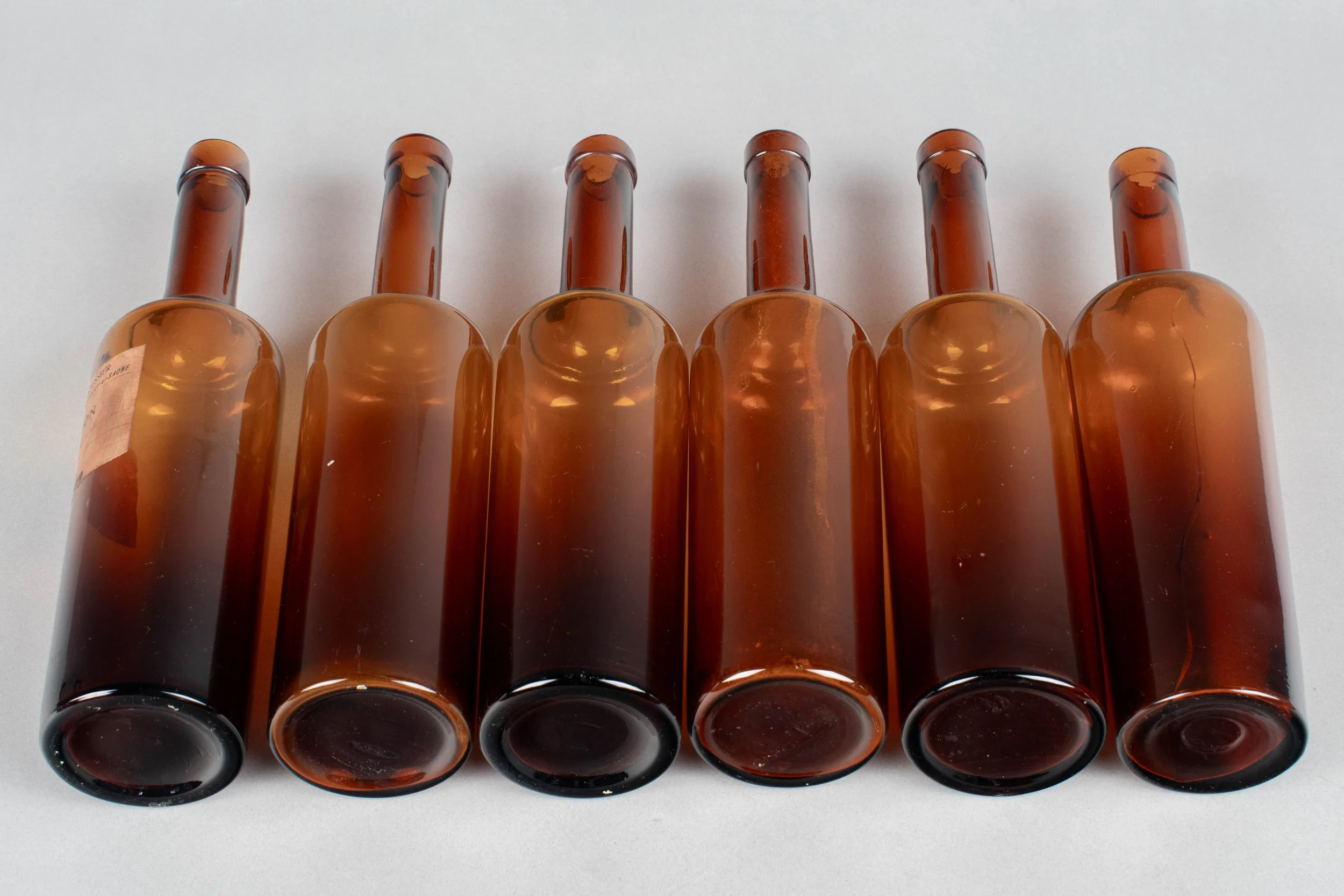 French Amber Glass Medicine Bottles