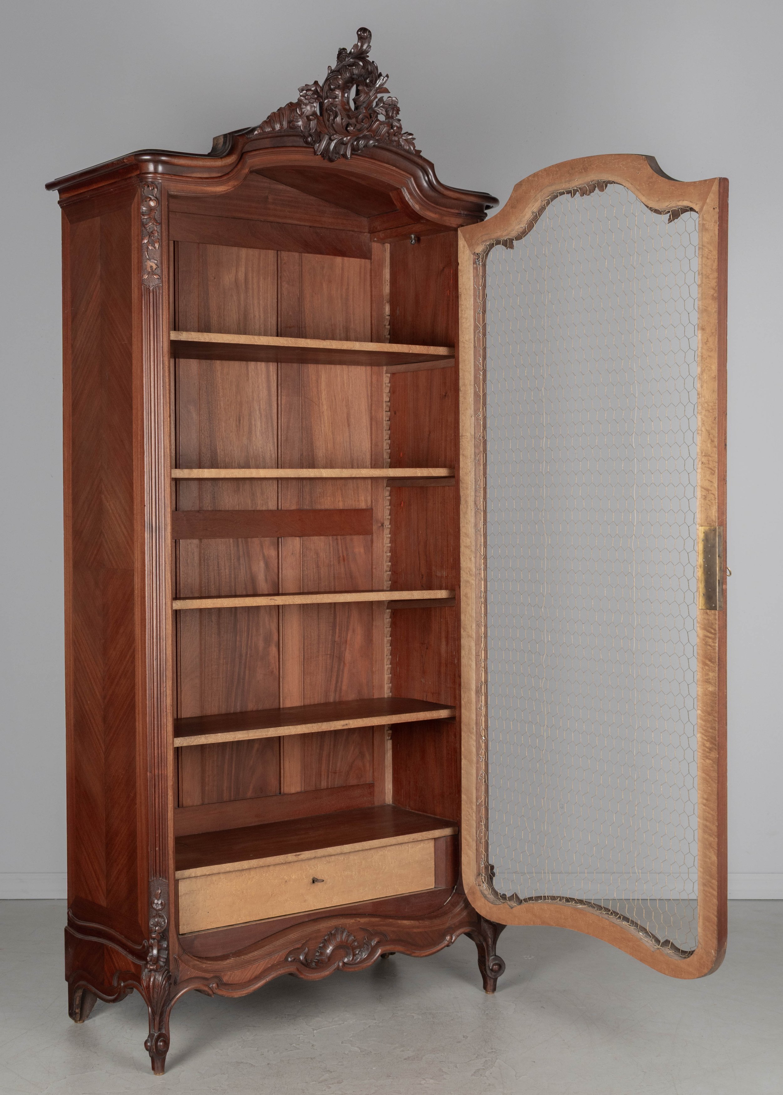 Louis XV Style French Mahogany Armoire