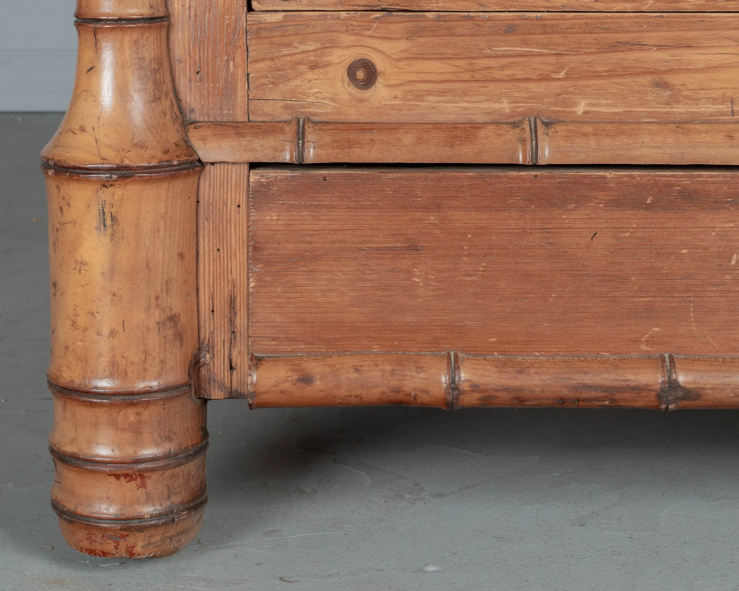 French Faux Bamboo Armoire or Wardrobe