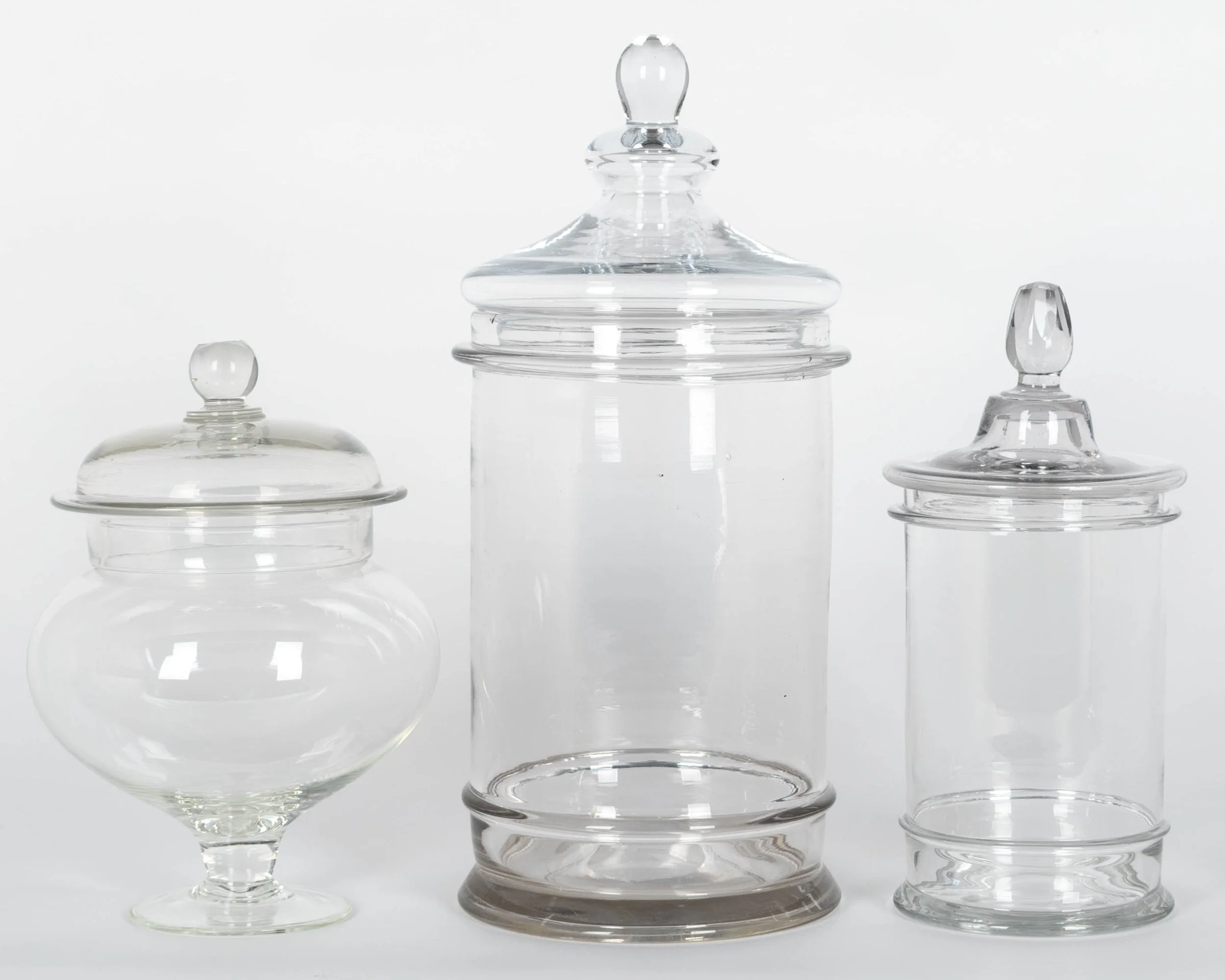 French Glass Apothecary Jars or Canisters