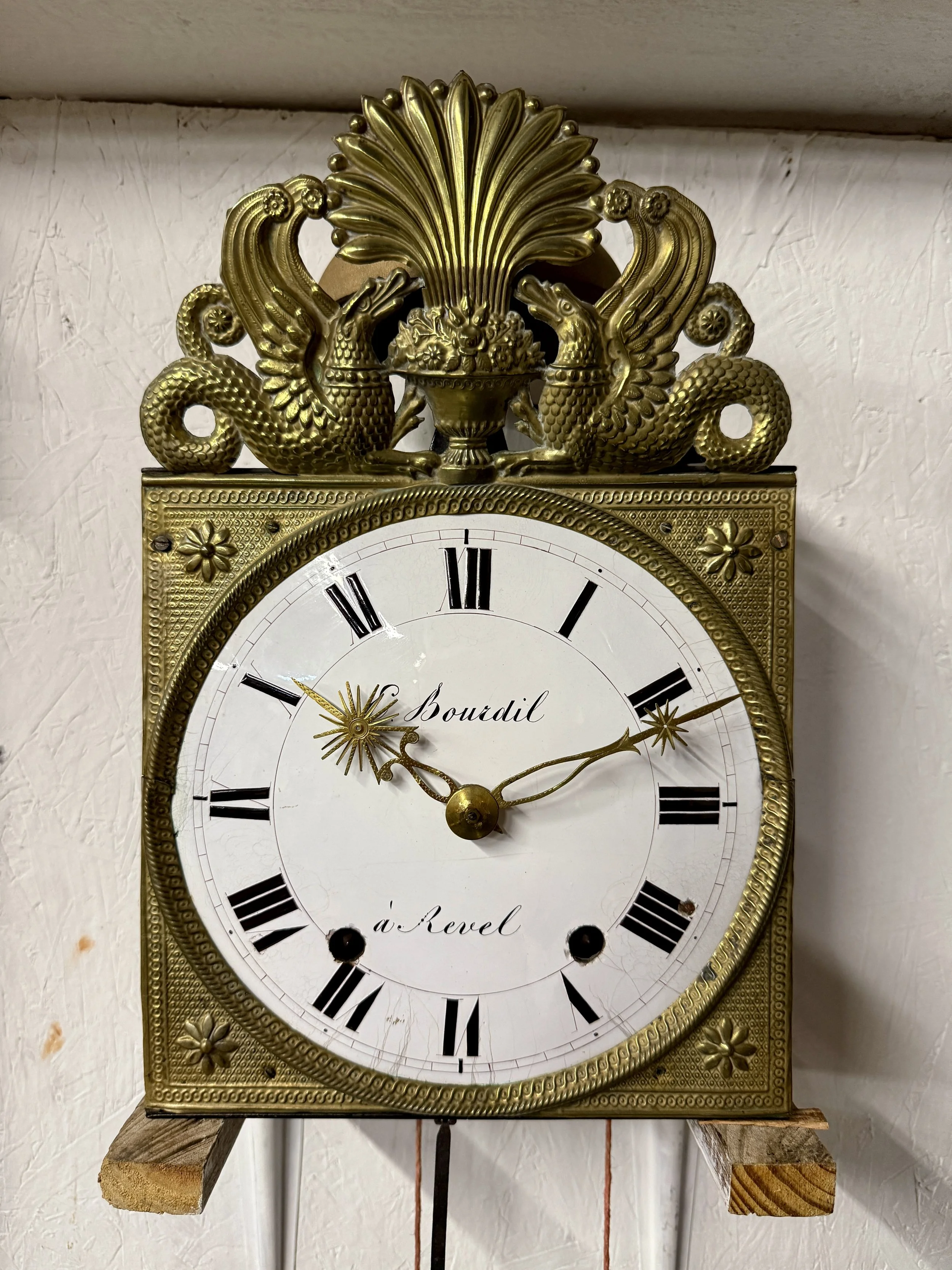 19th c. French Morbier Clock or Comtoise Movement