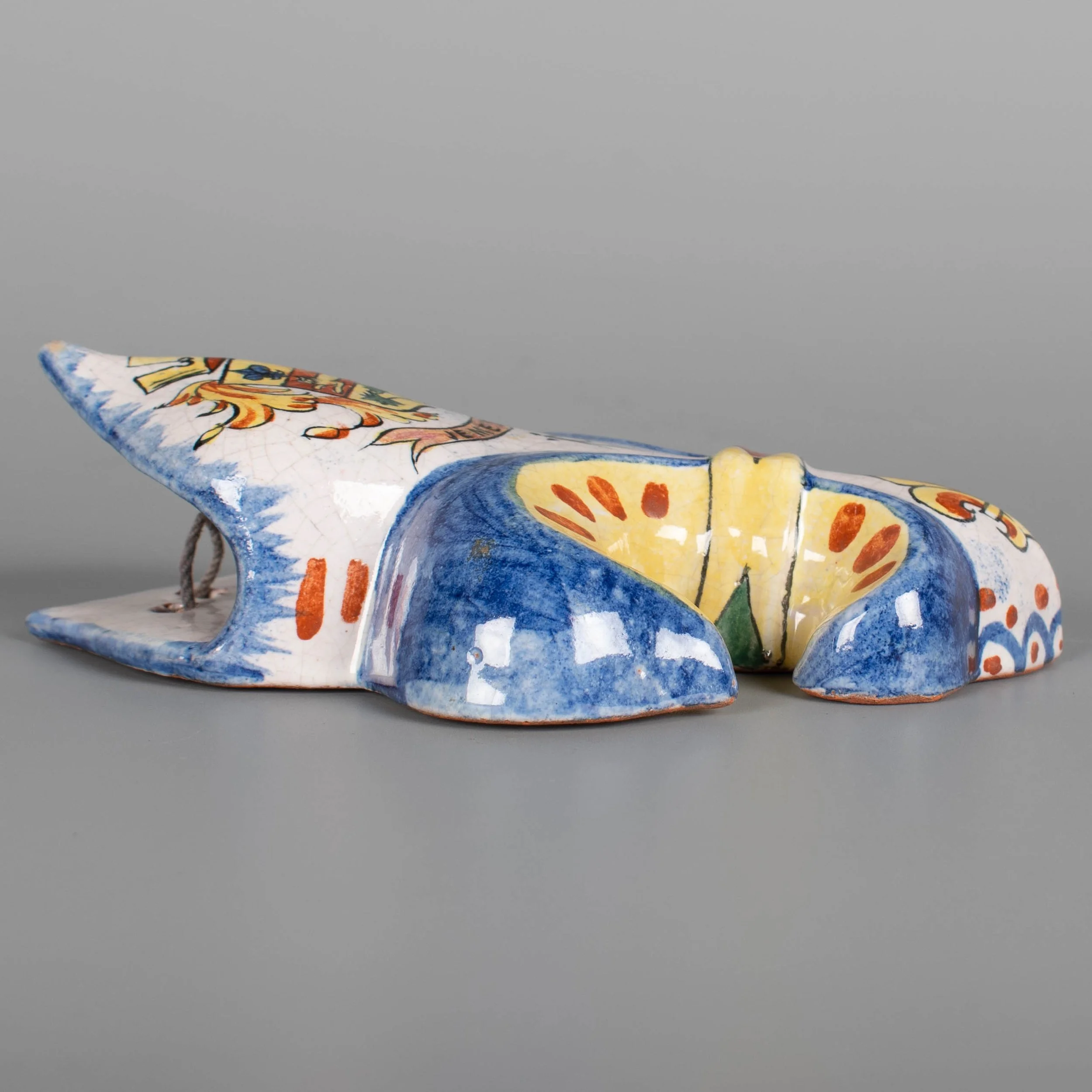 19th Century French Faience Fleur de Lis Wall Pocket