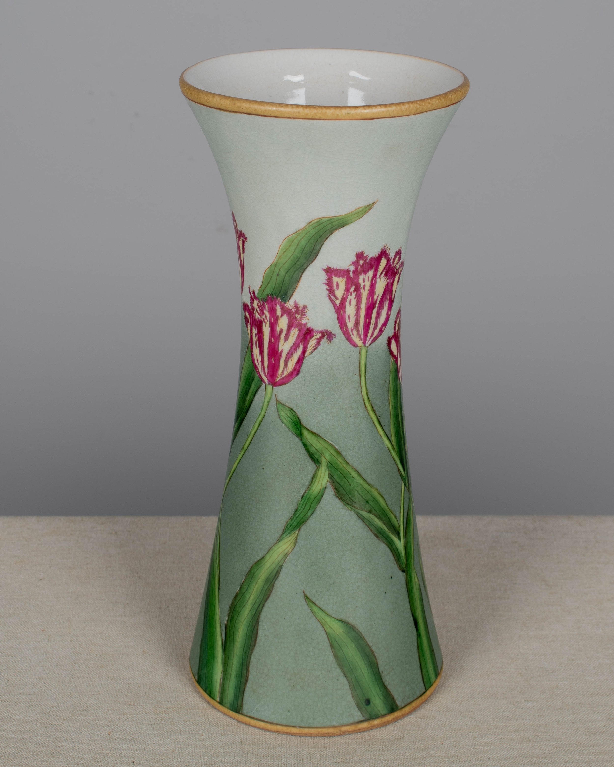 French Art Nouveau Ceramic Tulip Vase