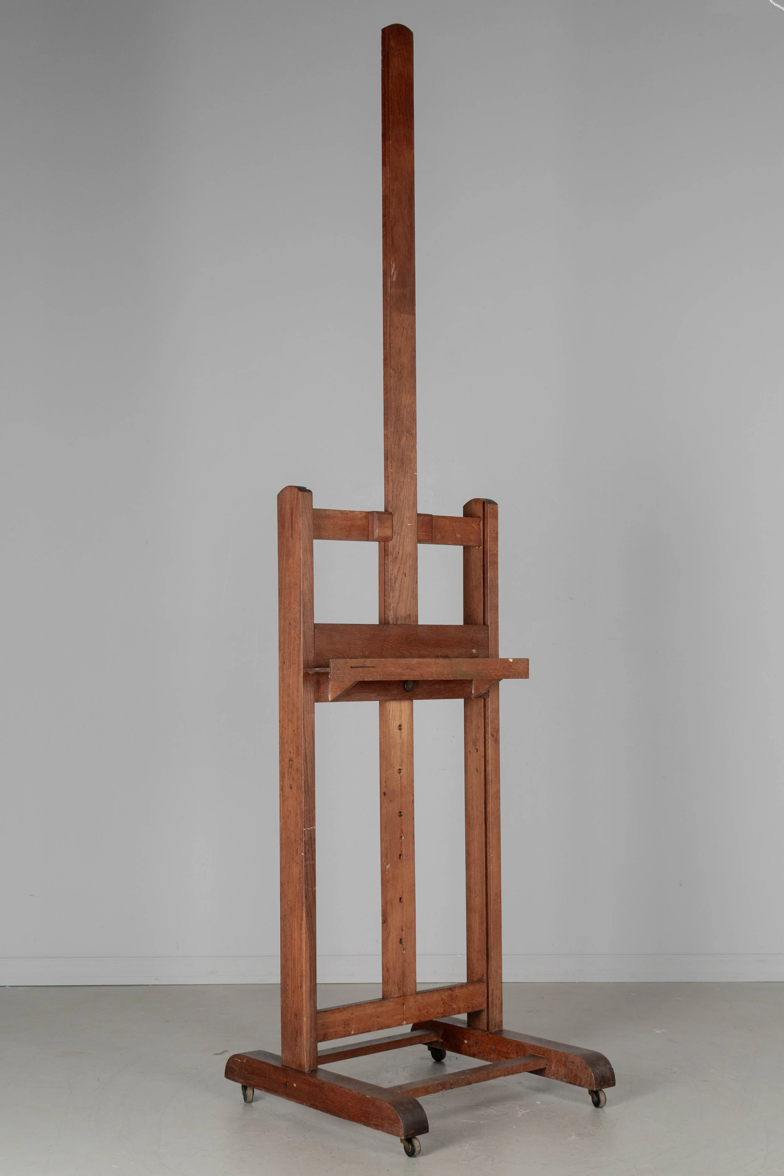 Adjustable French Oak Painter's Easel, Circa 1900s