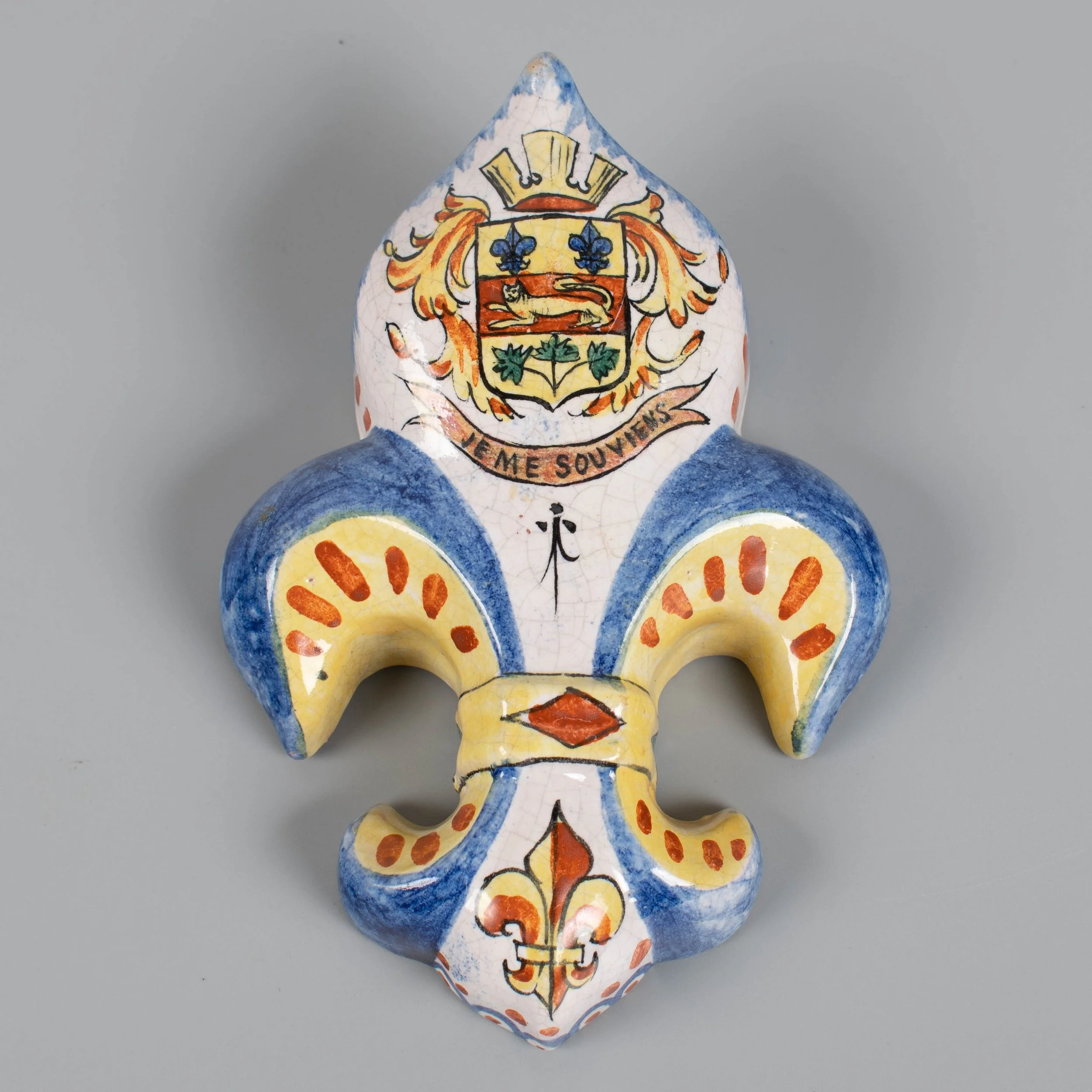 19th Century French Faience Fleur de Lis Wall Pocket