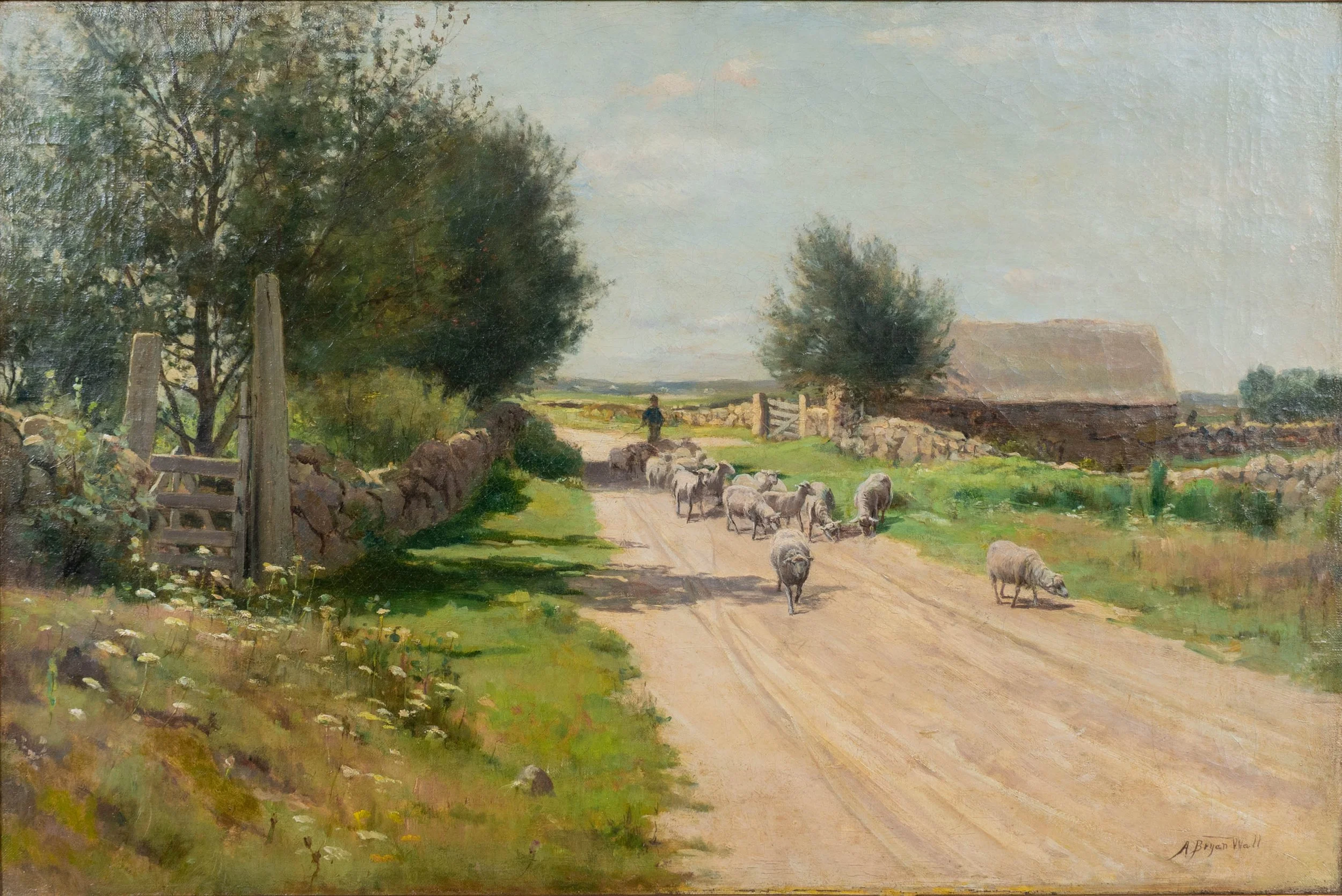 19th Century Pastoral Painting by Alfred Bryan Wall