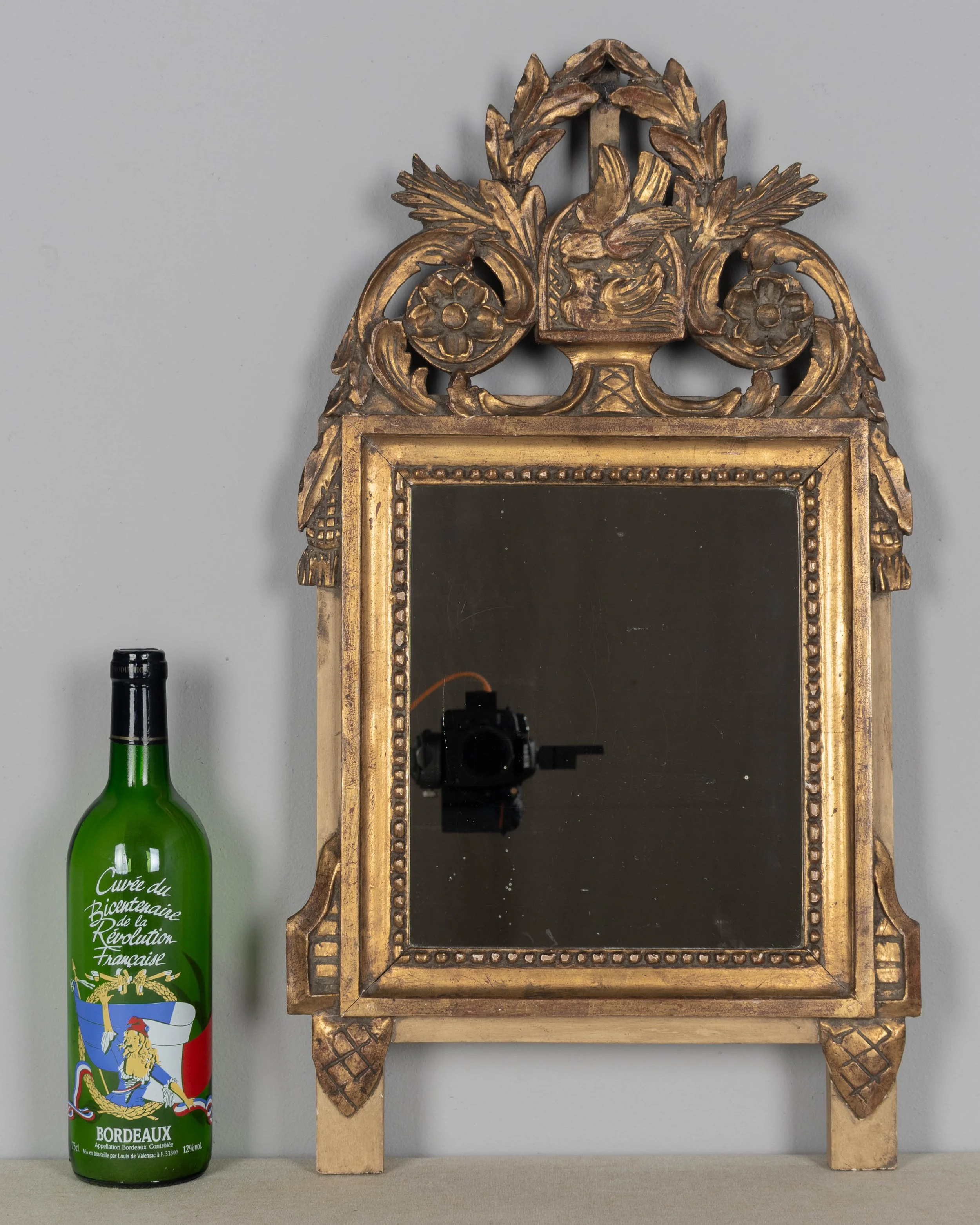 French Louis XVI Giltwood Bridal Mirror