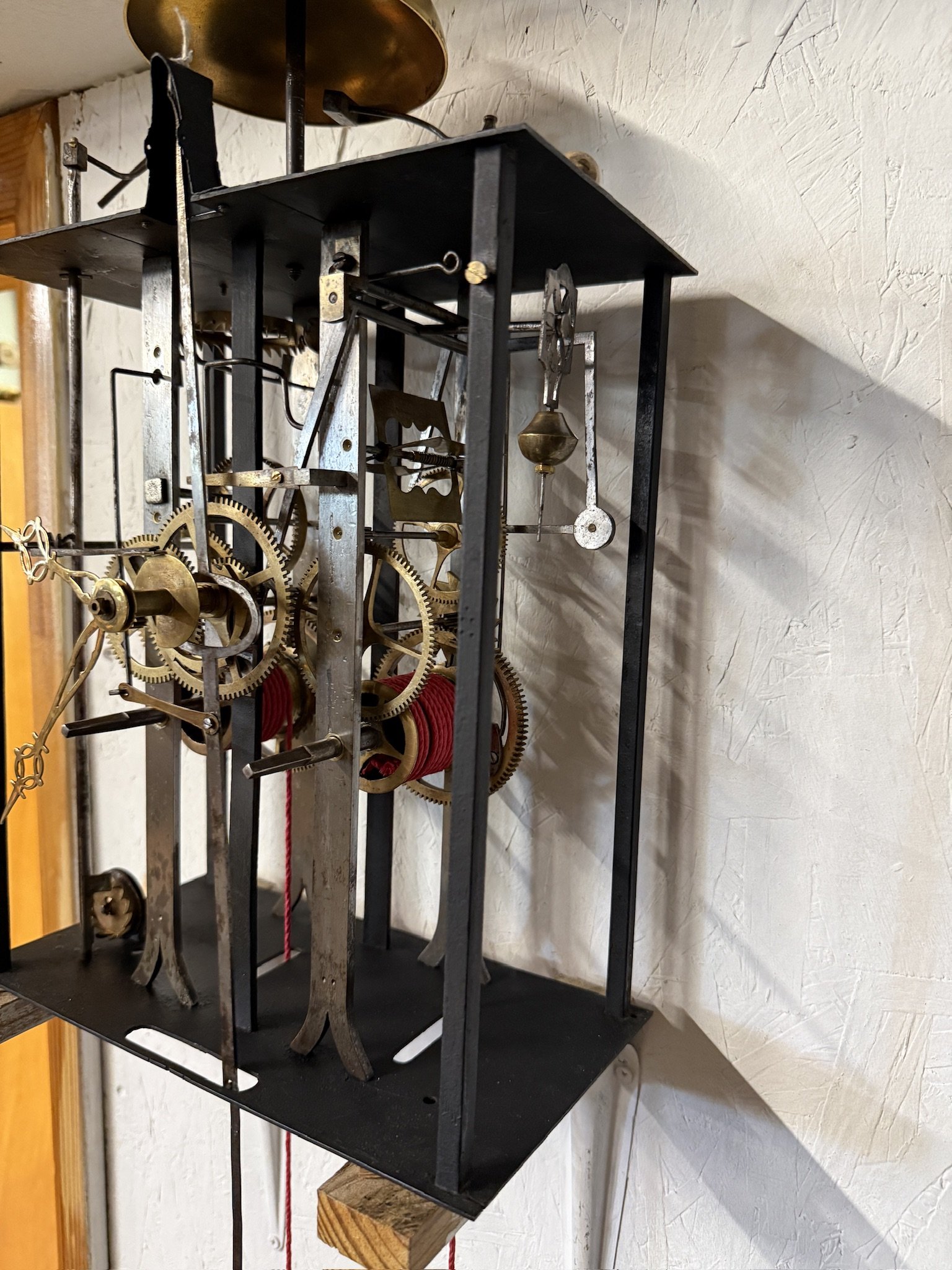 A late 19th century Morbier works for a tall case clock from Boivin at Chateauroux.