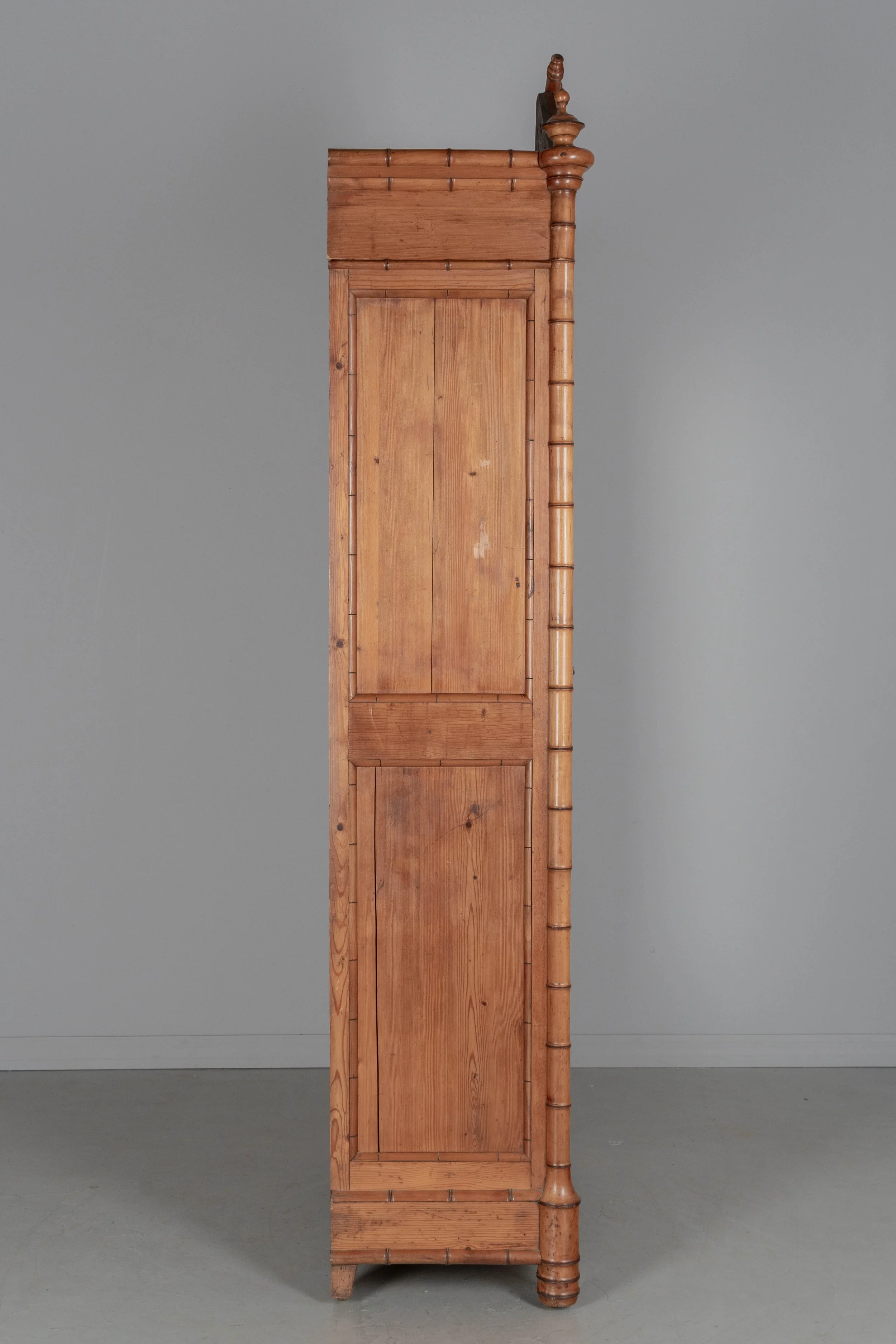 French Faux Bamboo Armoire or Wardrobe