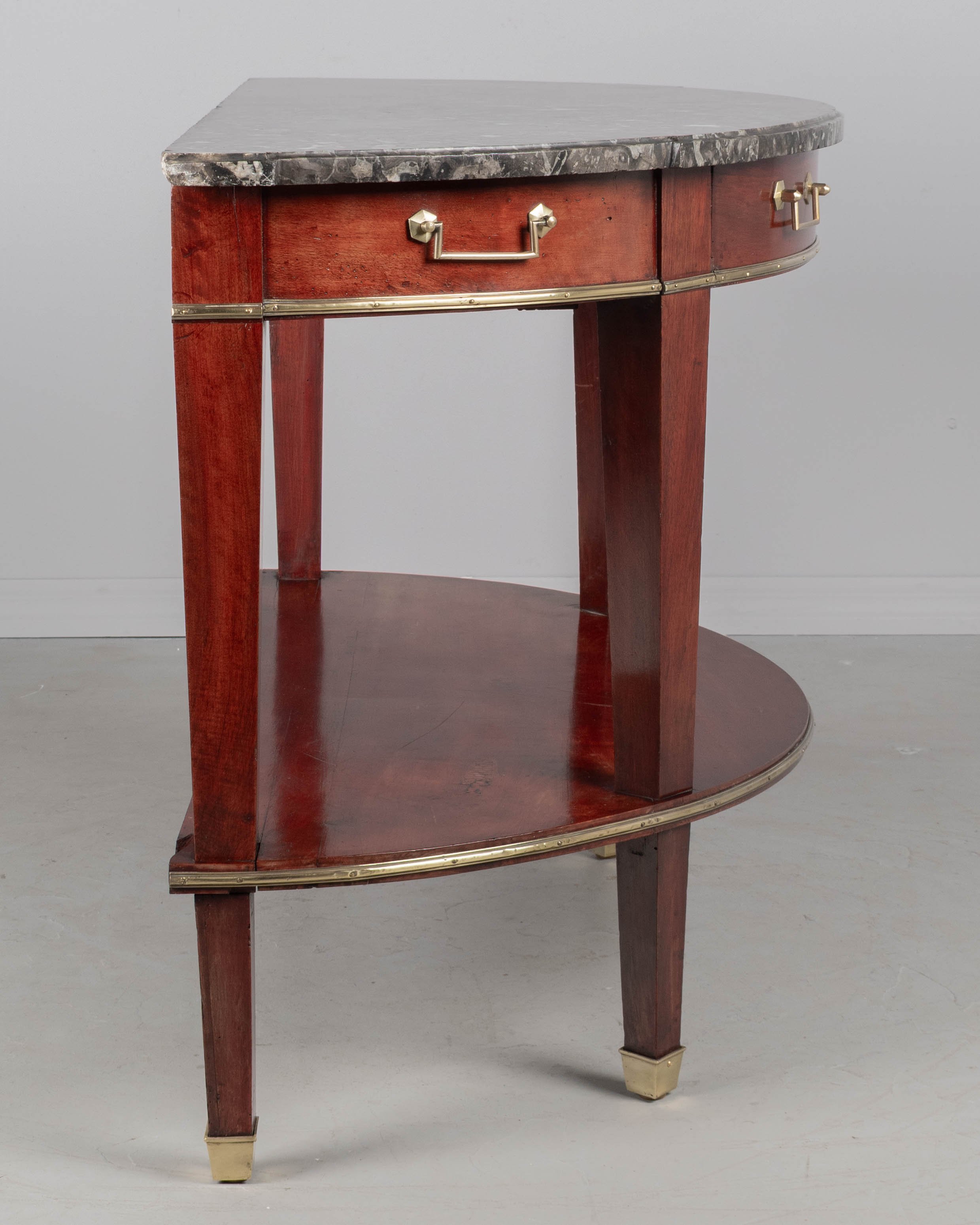 19th Century Louis XVI Style French Demilune Console Table