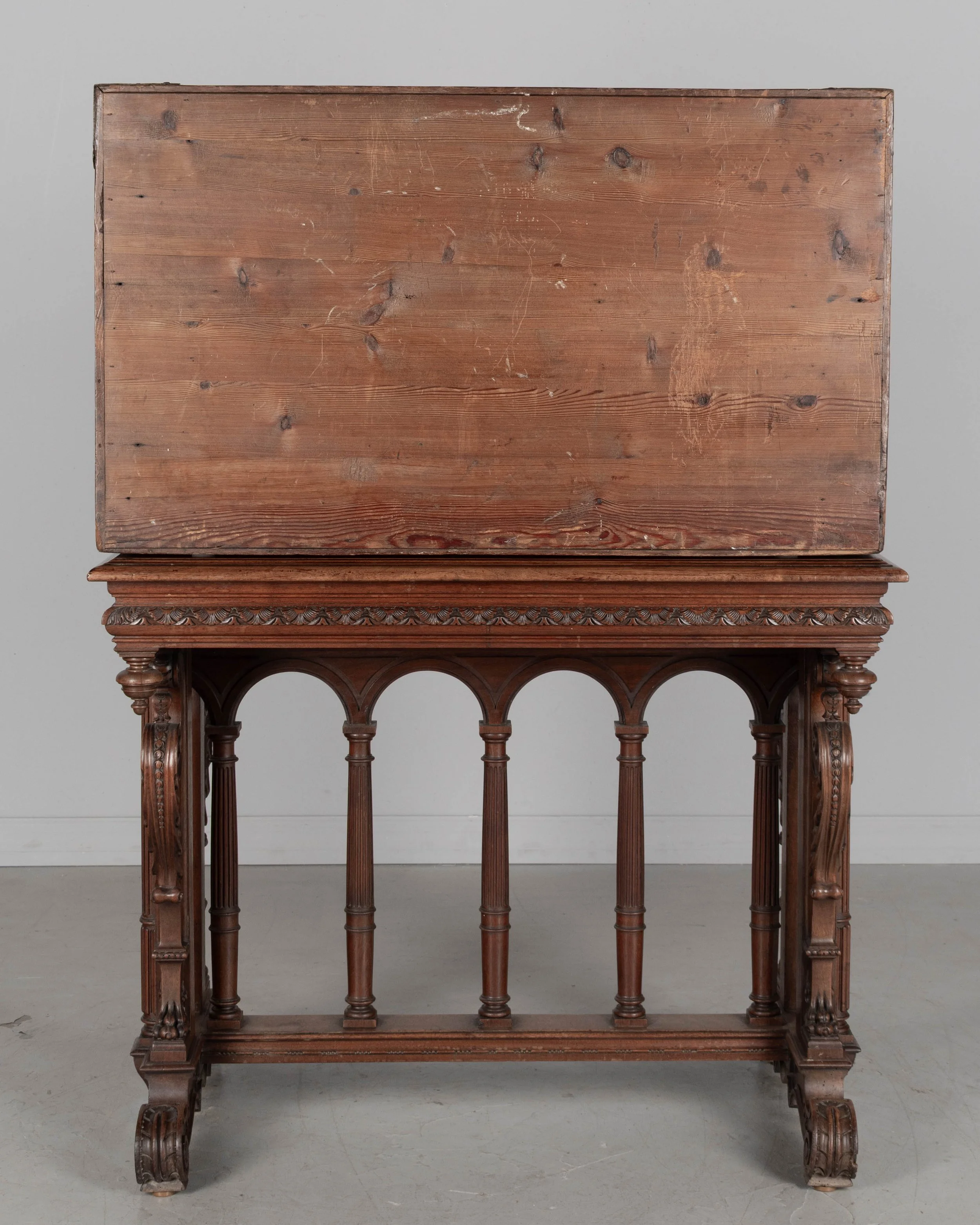 An early 19th century Spanish vargueno, or portable desk, made of hand-planed solid walnut