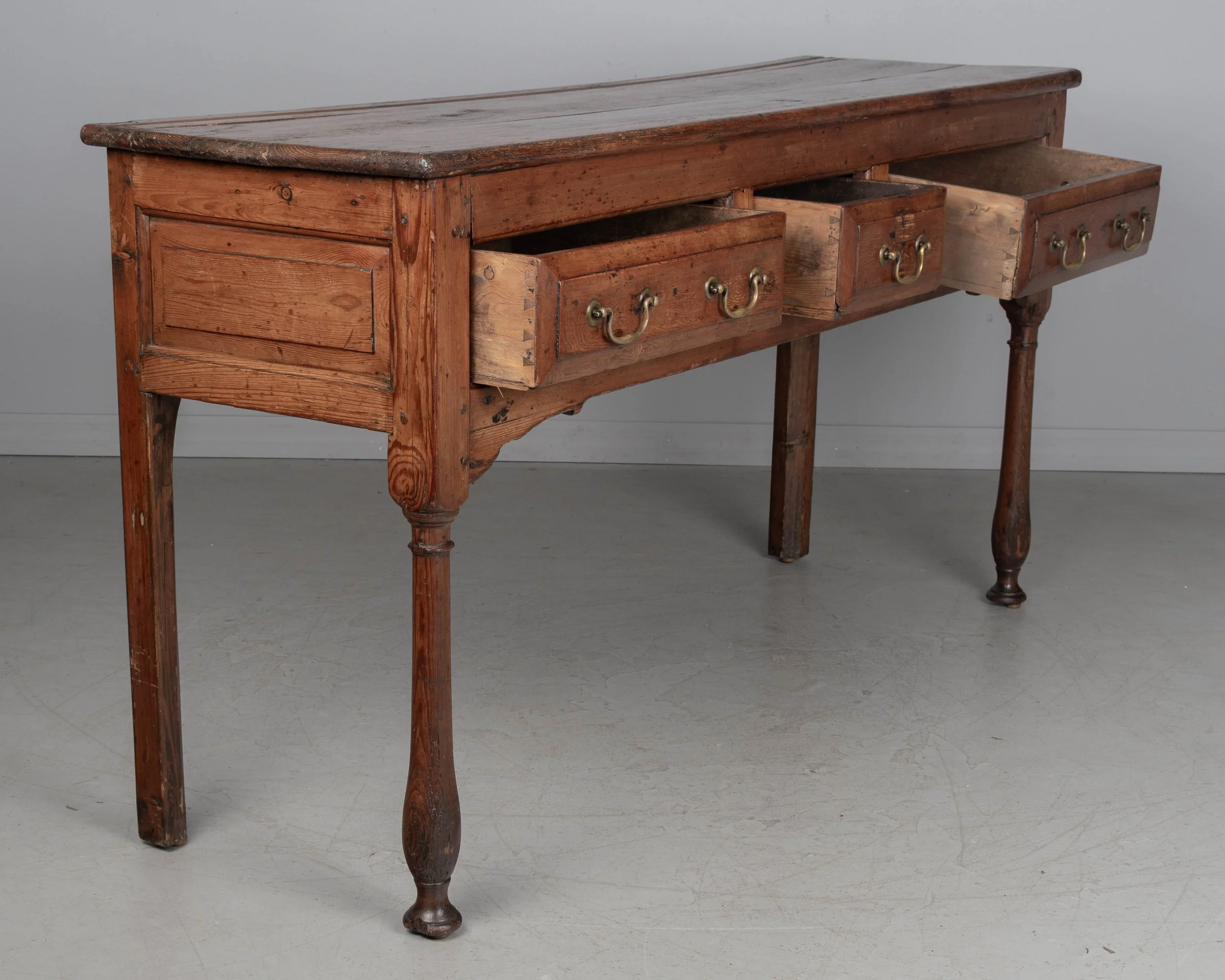 19th Century Rustic Pine Console Table