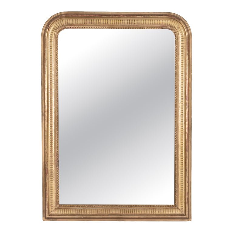 19th Century French Louis Philippe Gilded Mirror 33.5"W x 46.75"H