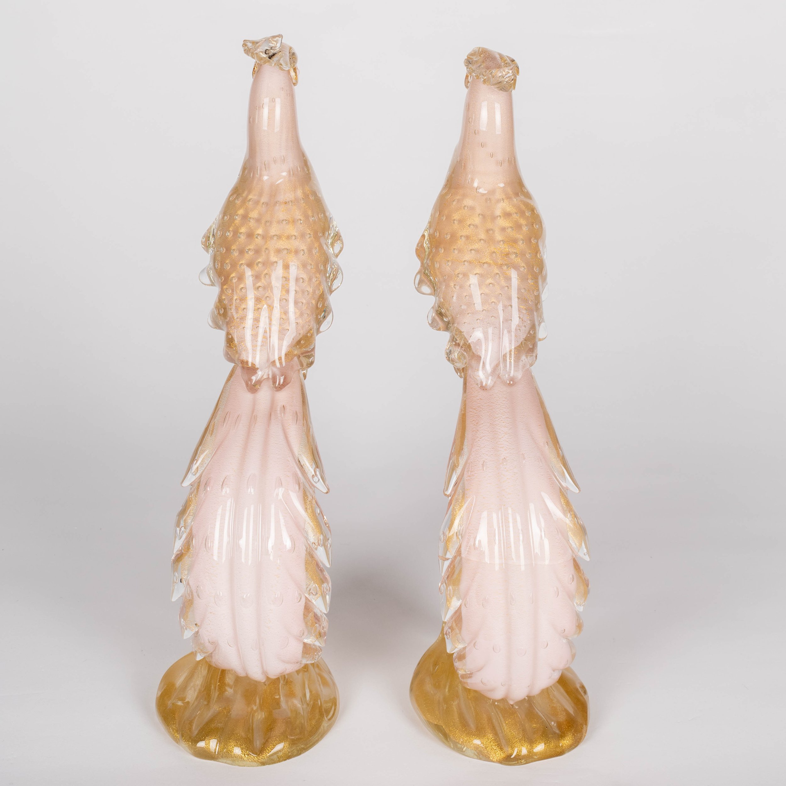 Pair of Murano Glass Barbini Birds of Paradise