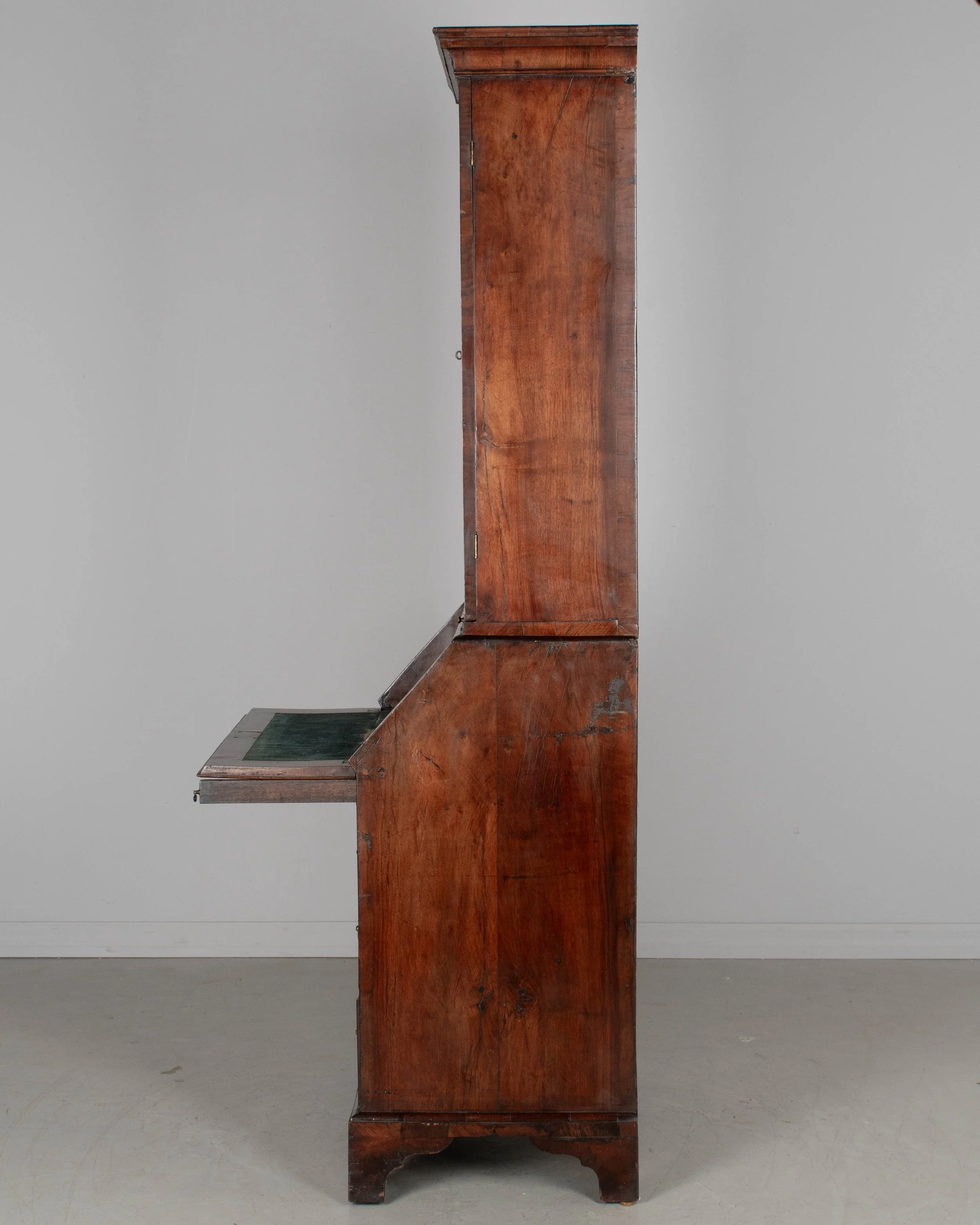 18th Century English Walnut Bureau Bookcase, or Secretary Desk