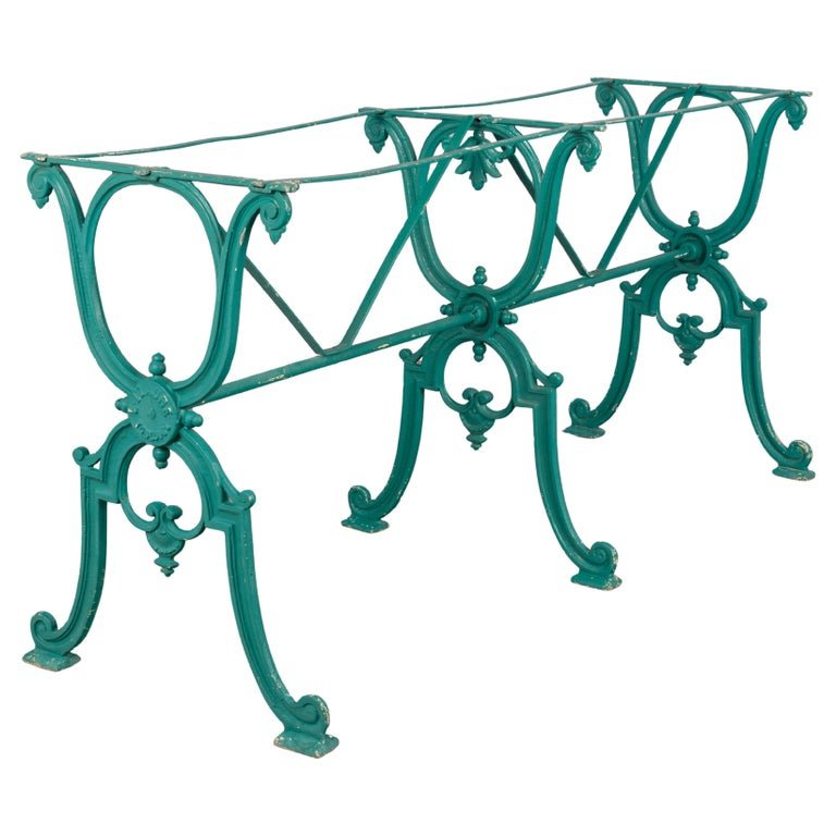 19th Century French Cast Iron Marble Top Bistro Table