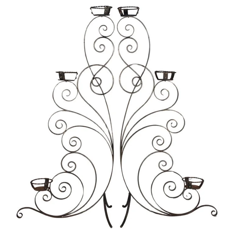 Pair of French Wrought Iron Plant Stands