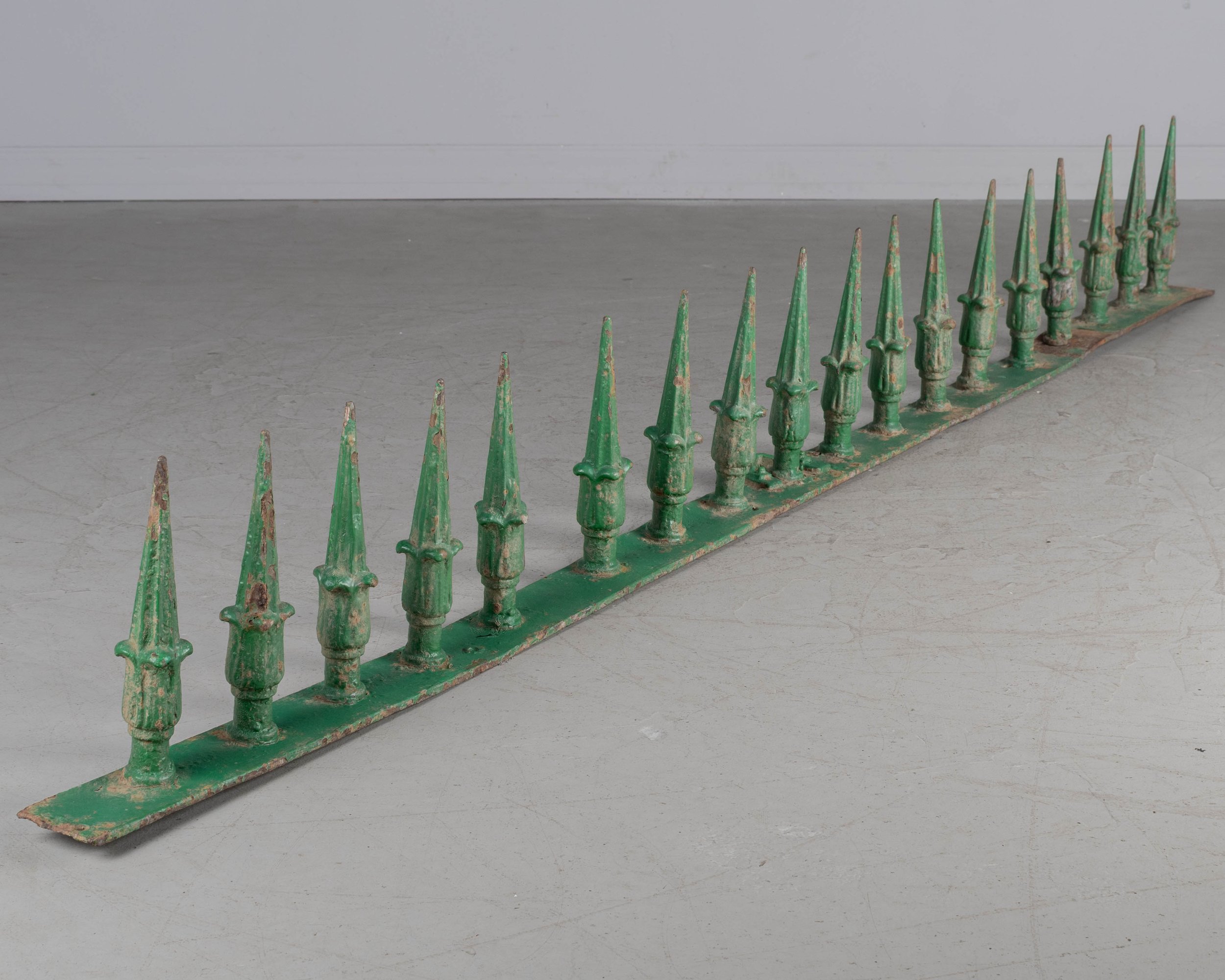 19th Century French Cast Iron Architectural Wall Spike Rail