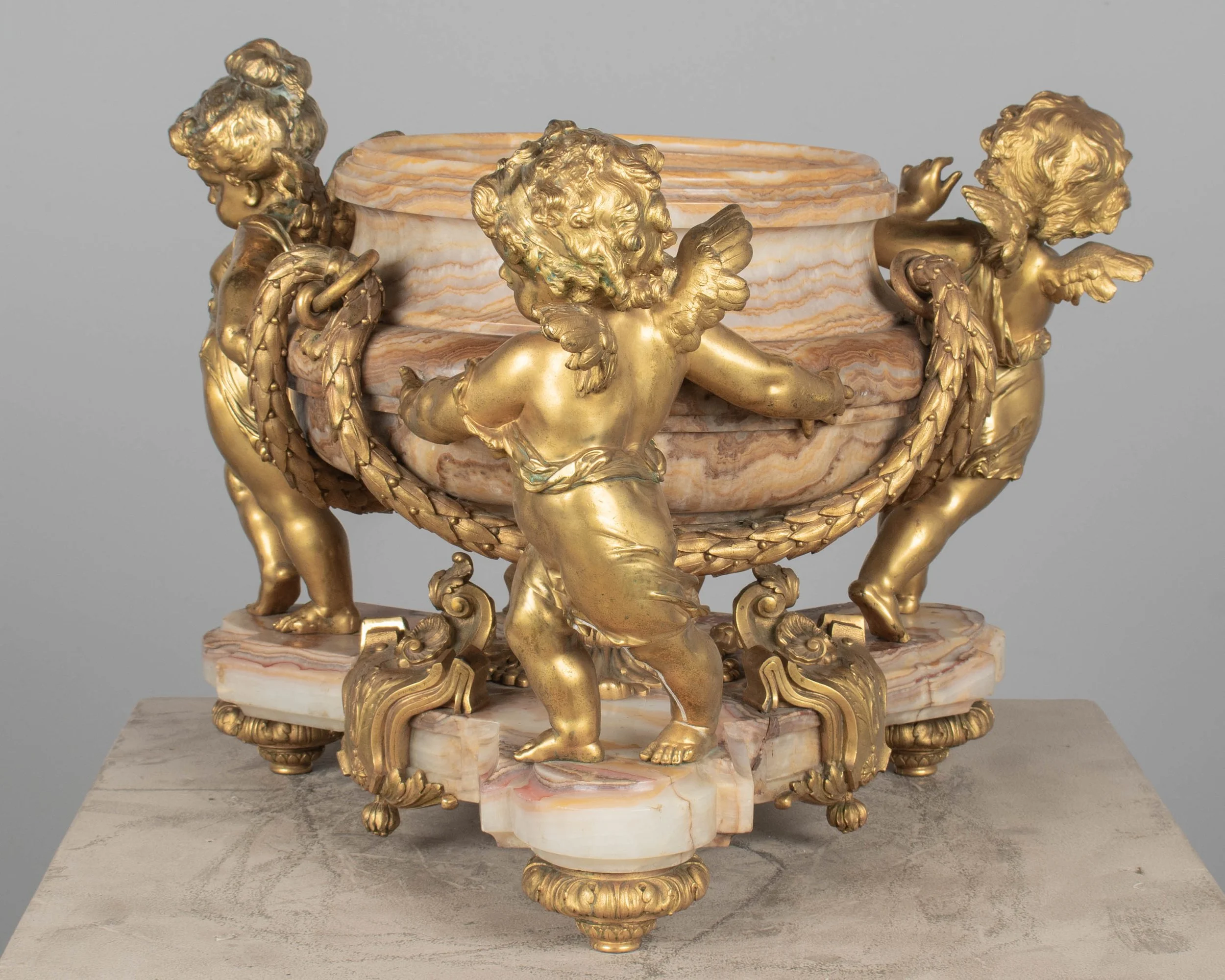 H. Journet & Cie 19th Century French Ormolu Bronze & Oynx Centerpiece