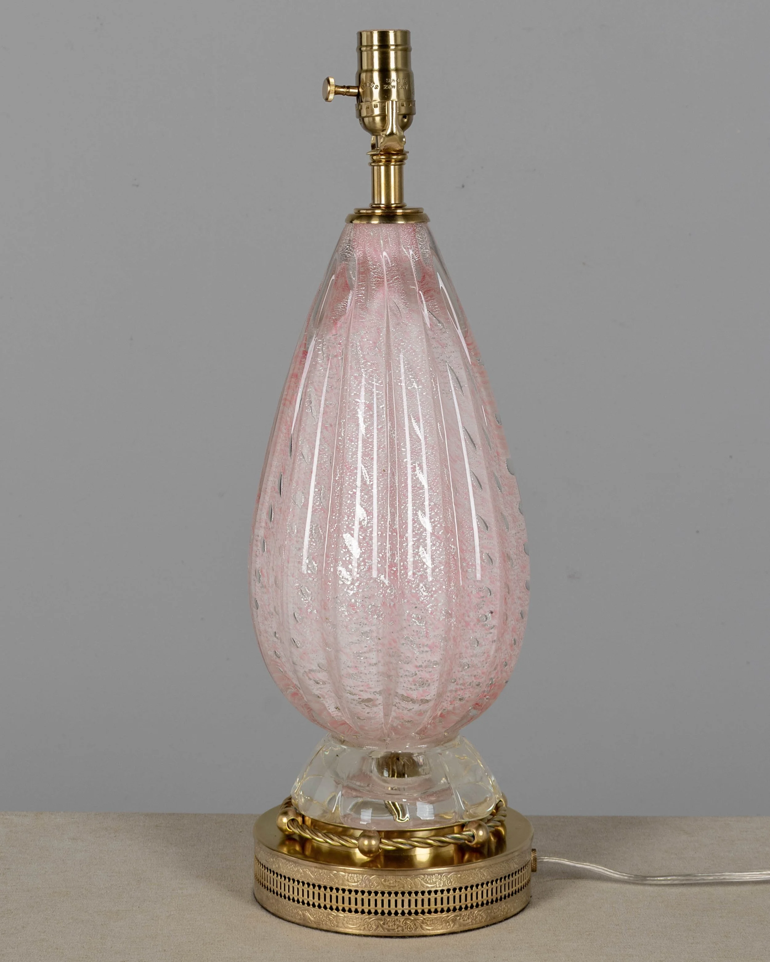 Mid-Century Modern Murano Glass Lamp by Barovier & Toso, Italy, 1950s