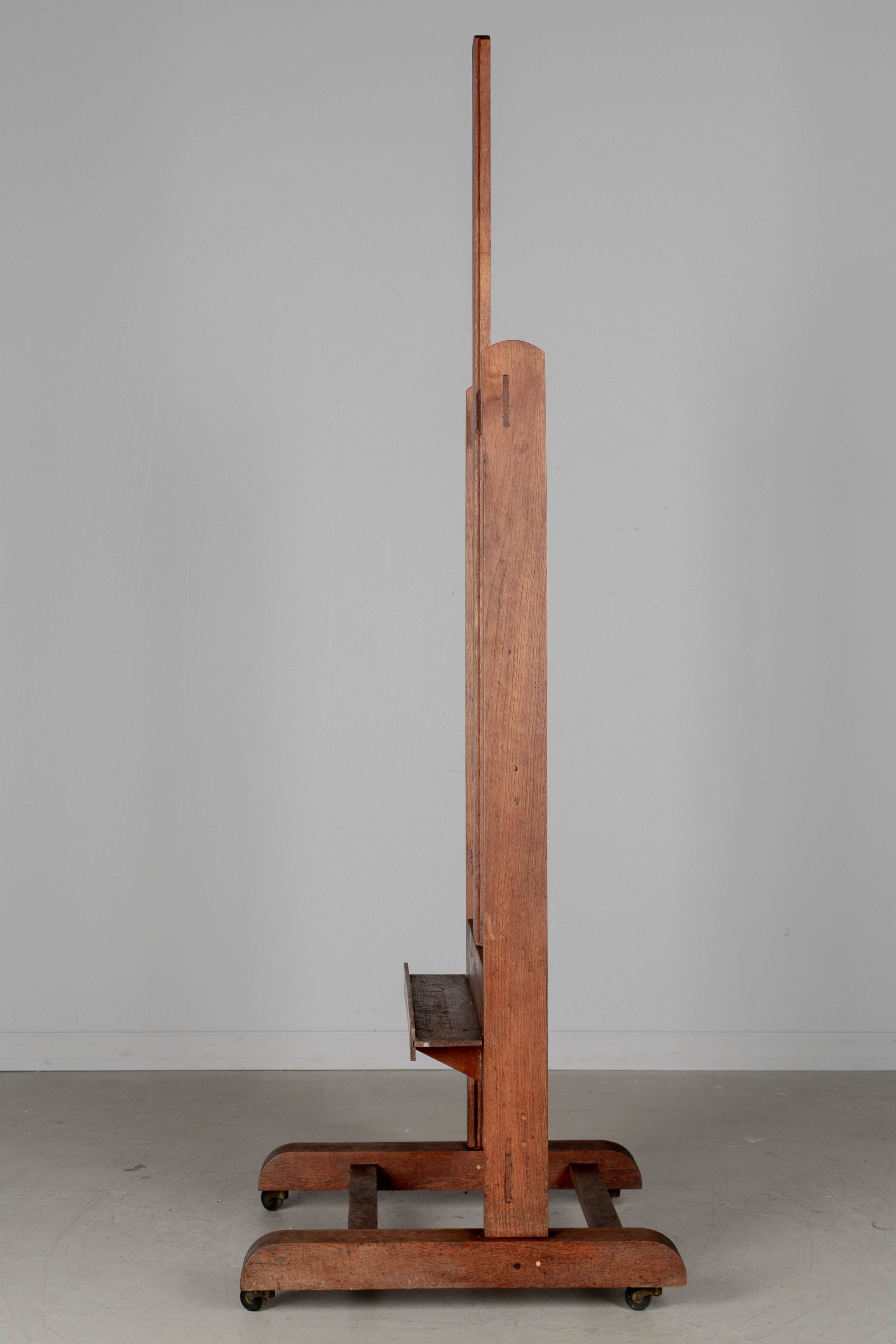 Adjustable French Oak Painter's Easel, Circa 1900s