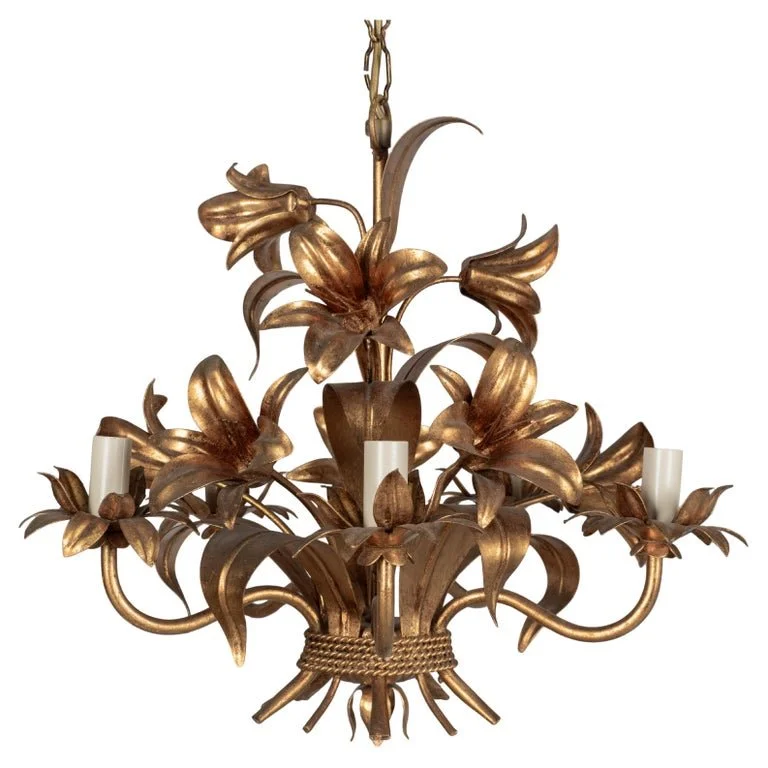 Italian Gilt Tôle Chandelier