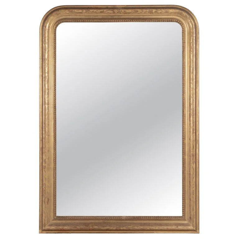 French Louis Philippe Style Gilded Mirror 33.75"W x 48"H