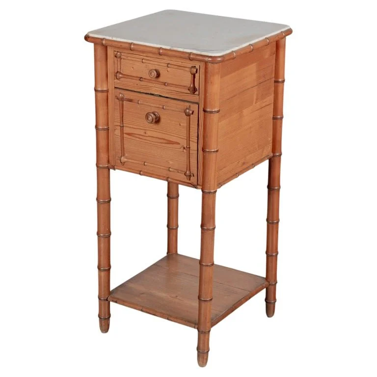 19th Century French Faux Bamboo Nightstand