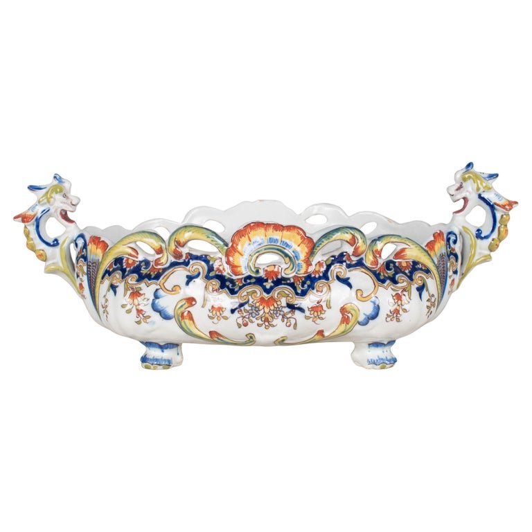 A 19th century French Desvres faience jardinière, or cache pot.