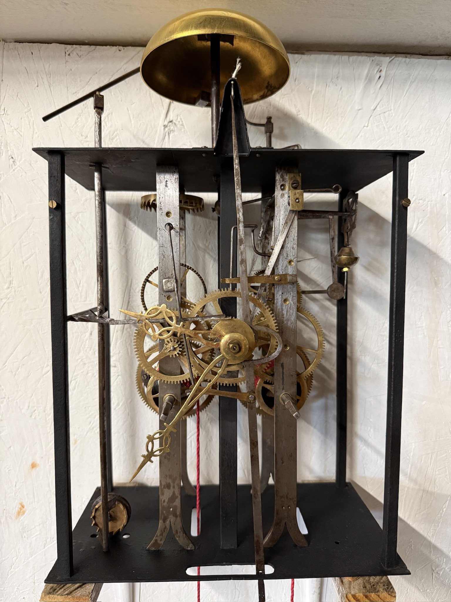 A late 19th century Morbier works for a tall case clock from Boivin at Chateauroux.