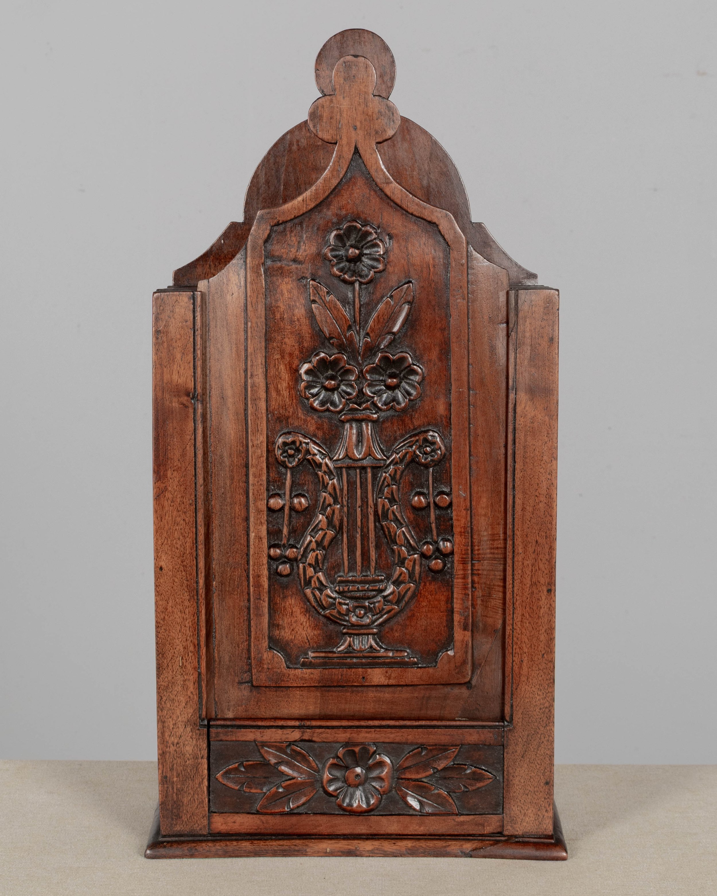 19th Century French Fariniere Box, Hand-Carved Walnut, Circa 1850