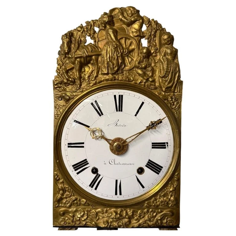 A late 19th century Morbier works for a tall case clock from Boivin at Chateauroux.