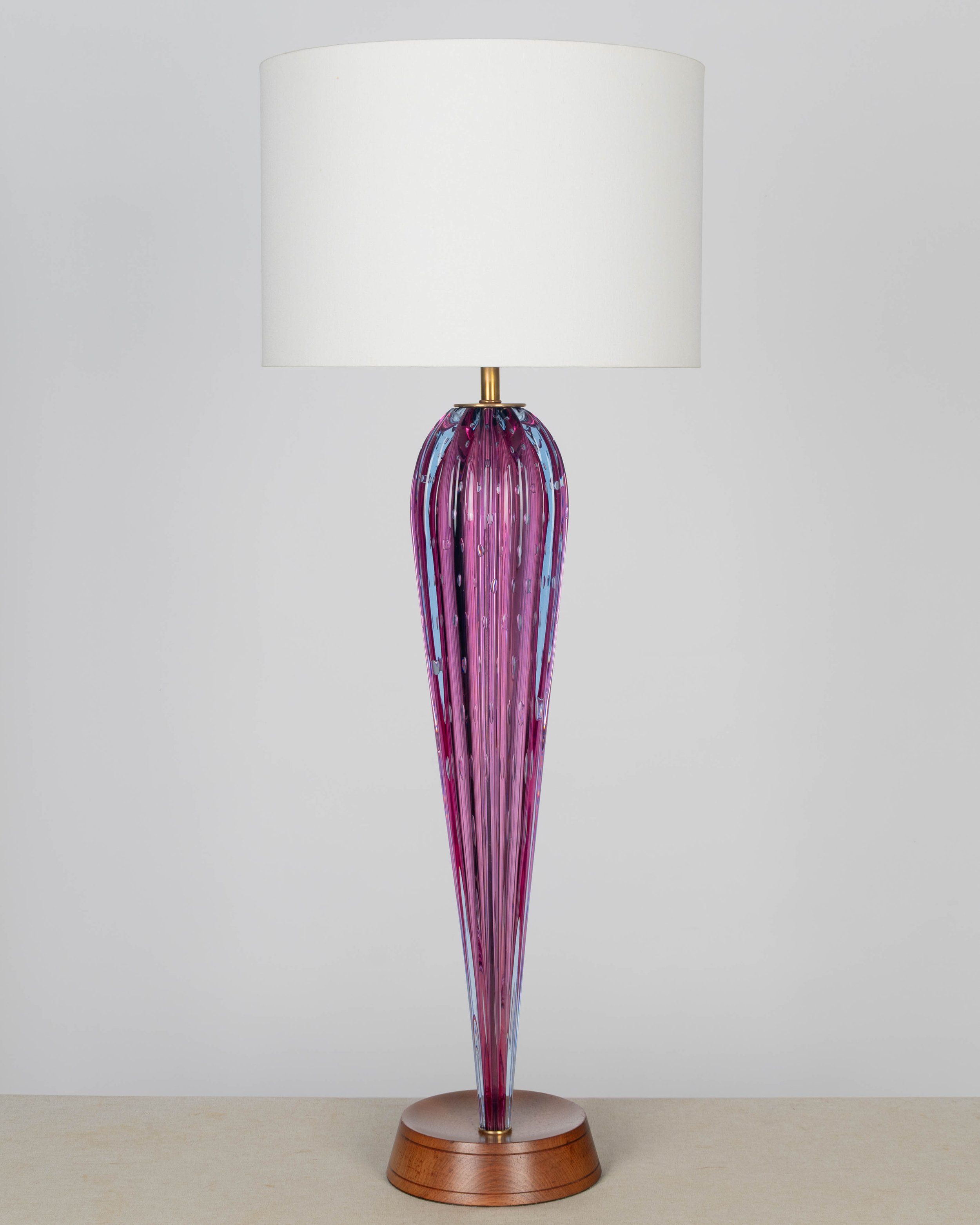 Murano Glass Tall Mid Century Modern Lamp