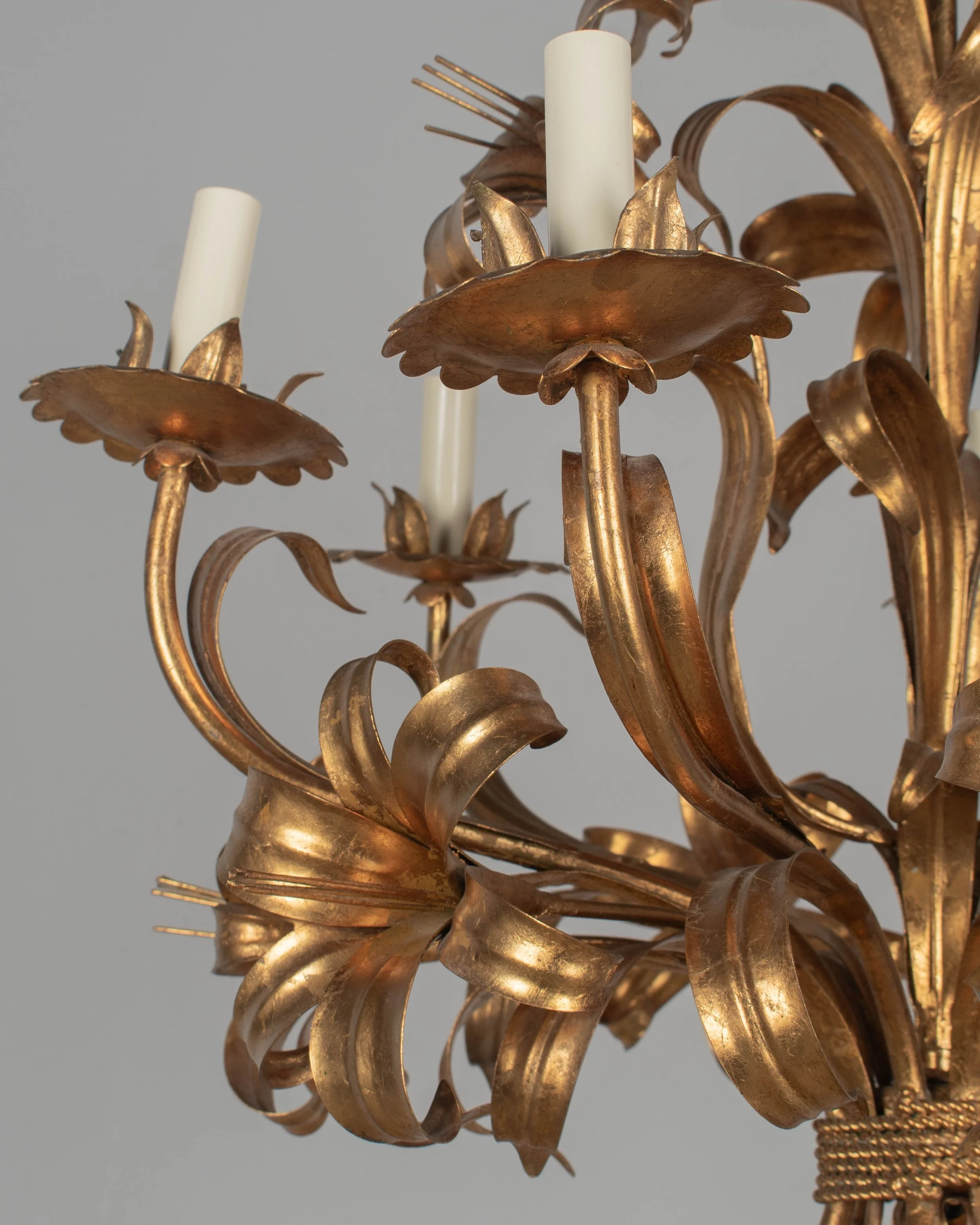 Italian Gilt Tôle Chandelier Six Lights