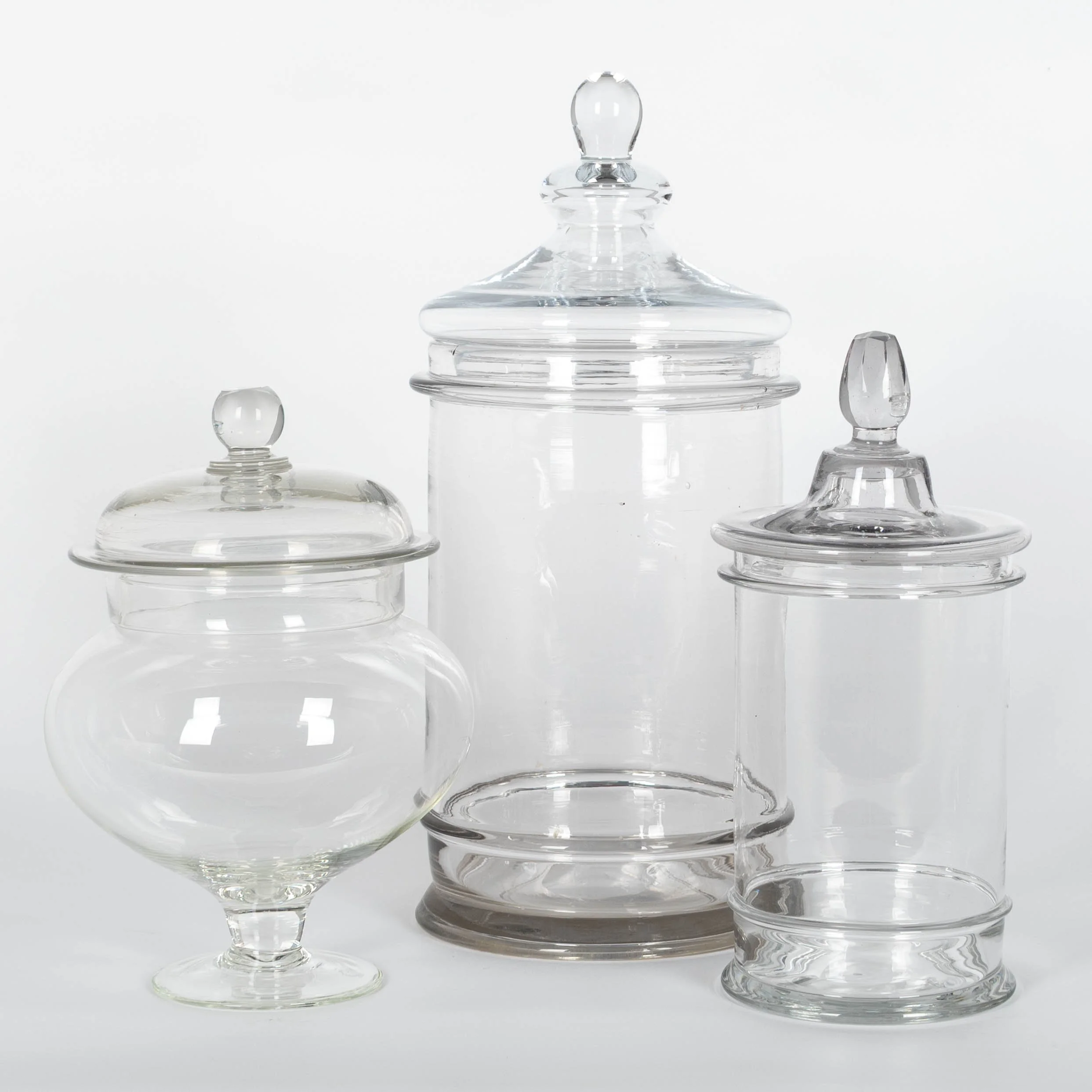 French Glass Apothecary Jars or Canisters