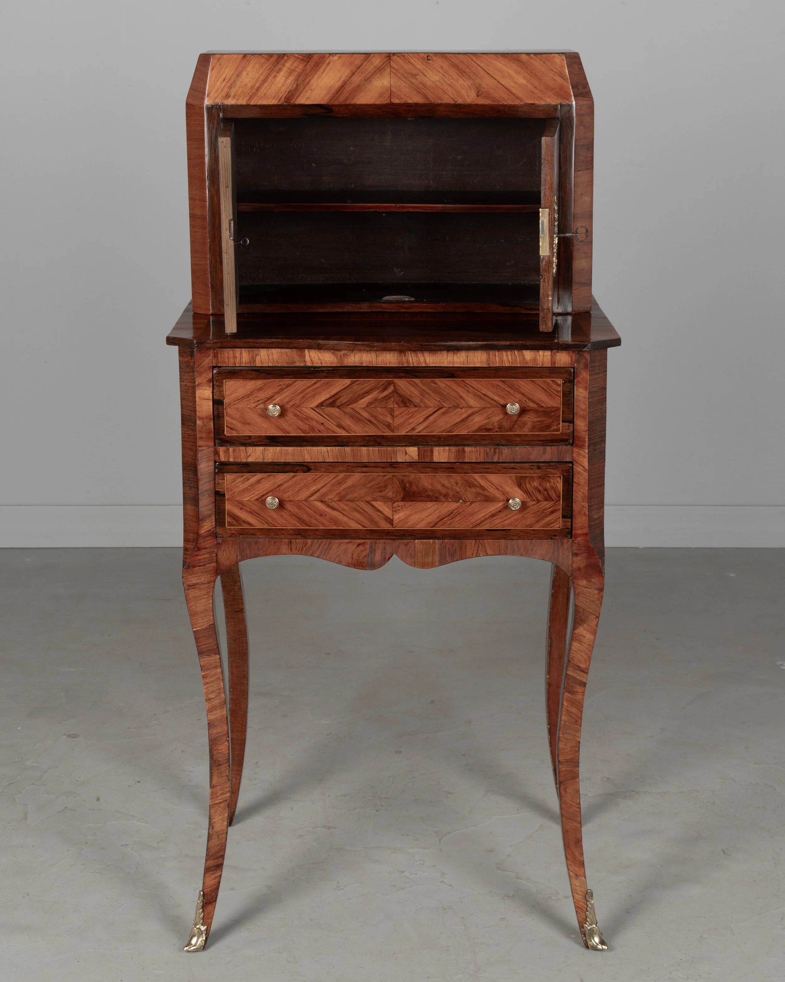 18th Century Louis XVI Marquetry Bonheur Du Jour Table