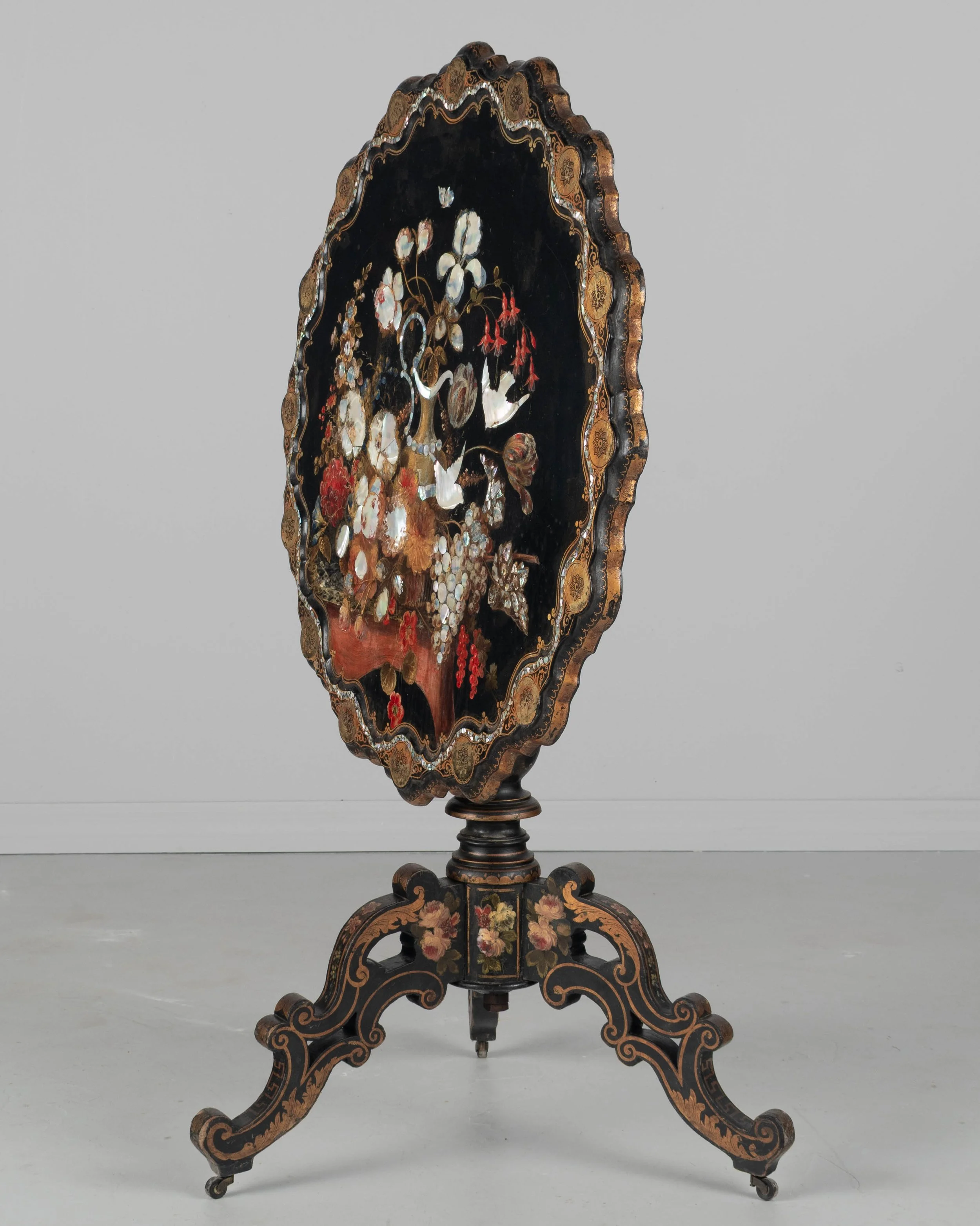 19th Century Napoleon III Lacquered Tilt-Top Table