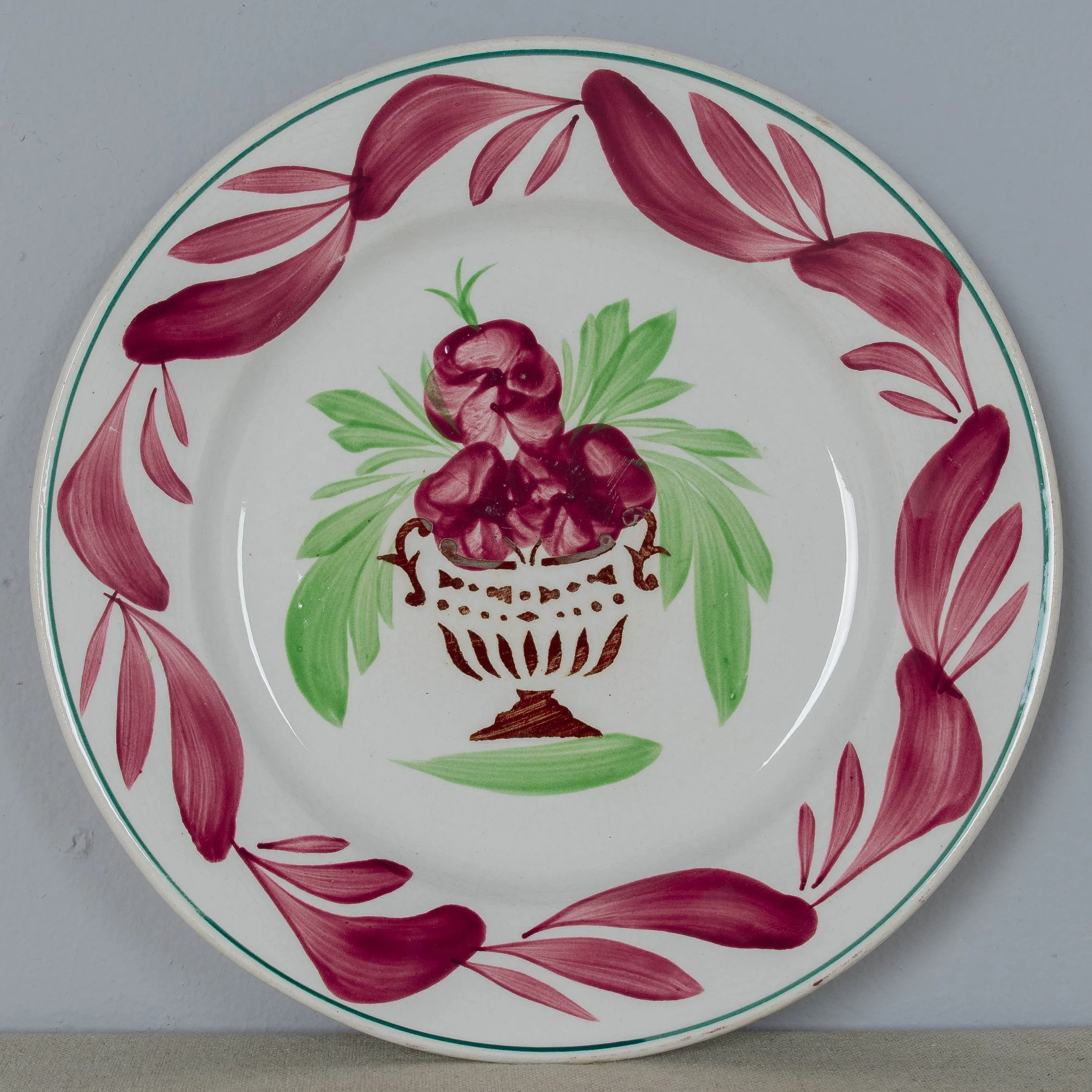A set of four  19th Century French glazed earthenware plate by H. B. Boulanger Choisy-le-Roi