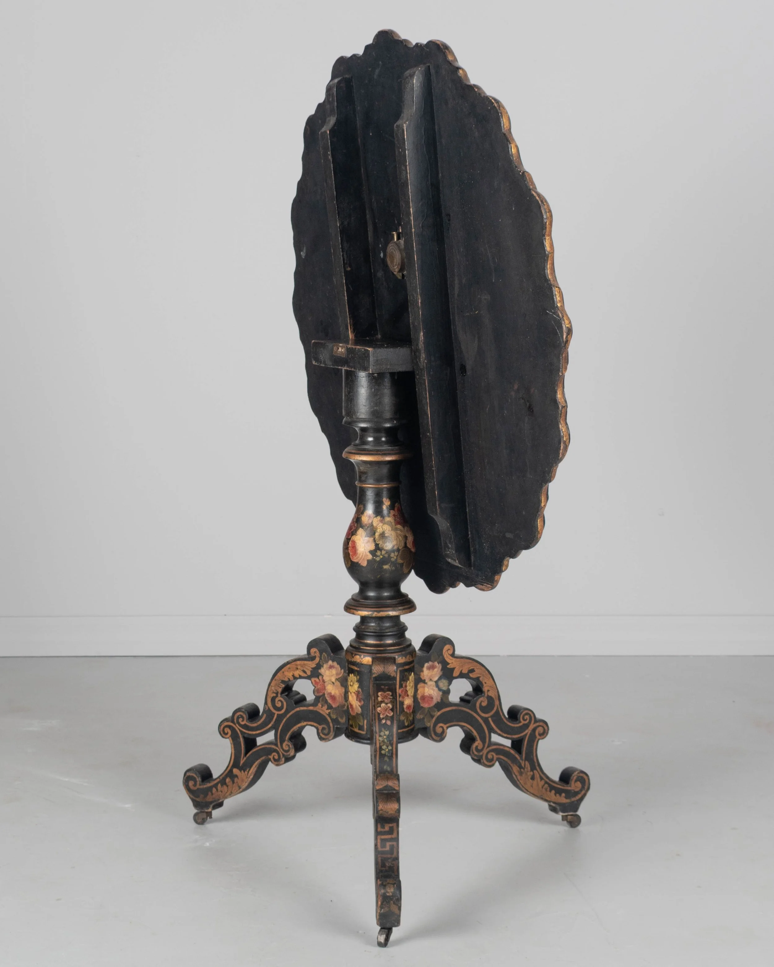 19th Century Napoleon III Lacquered Tilt-Top Table
