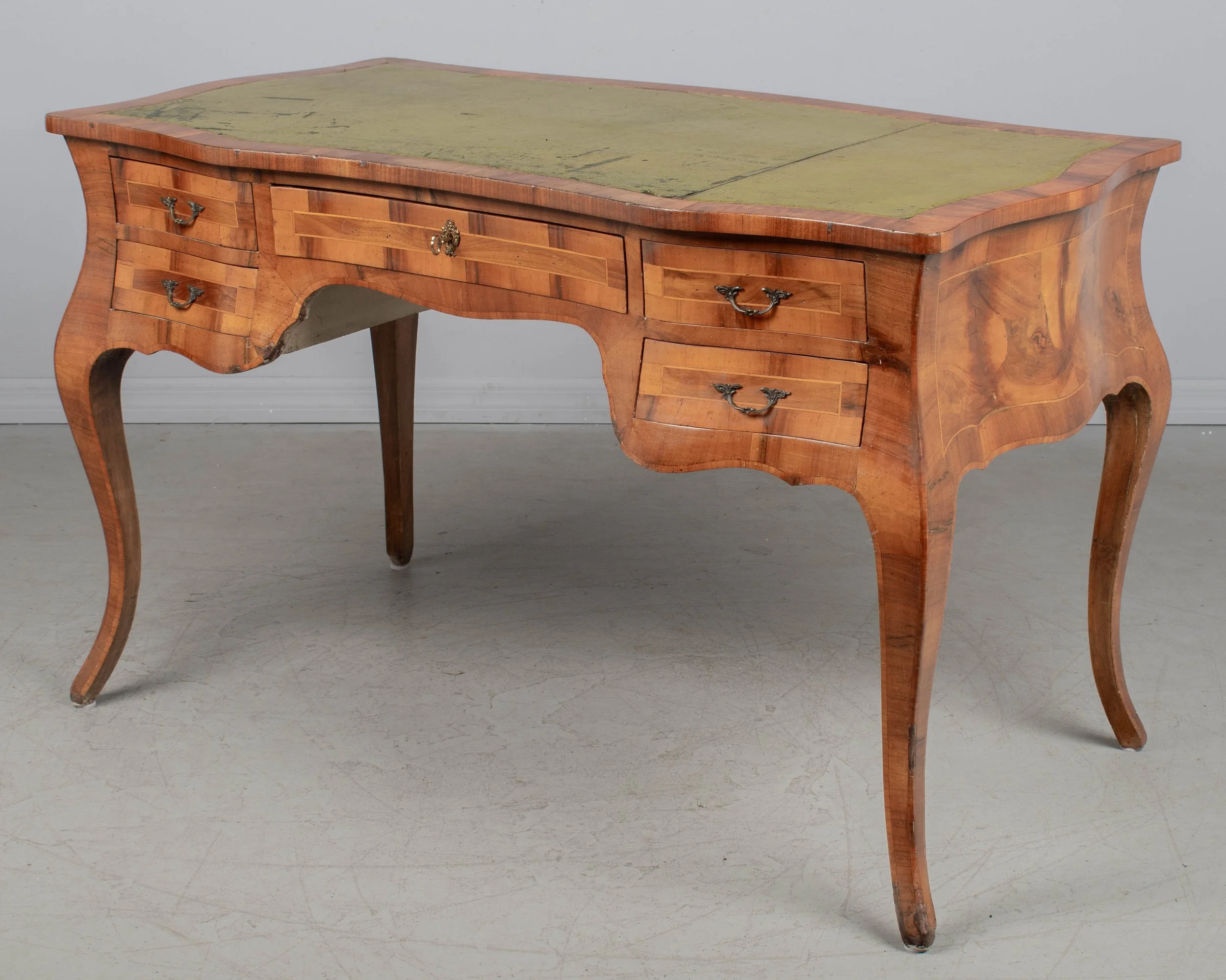Italian Louis XV Style Olive Wood Desk