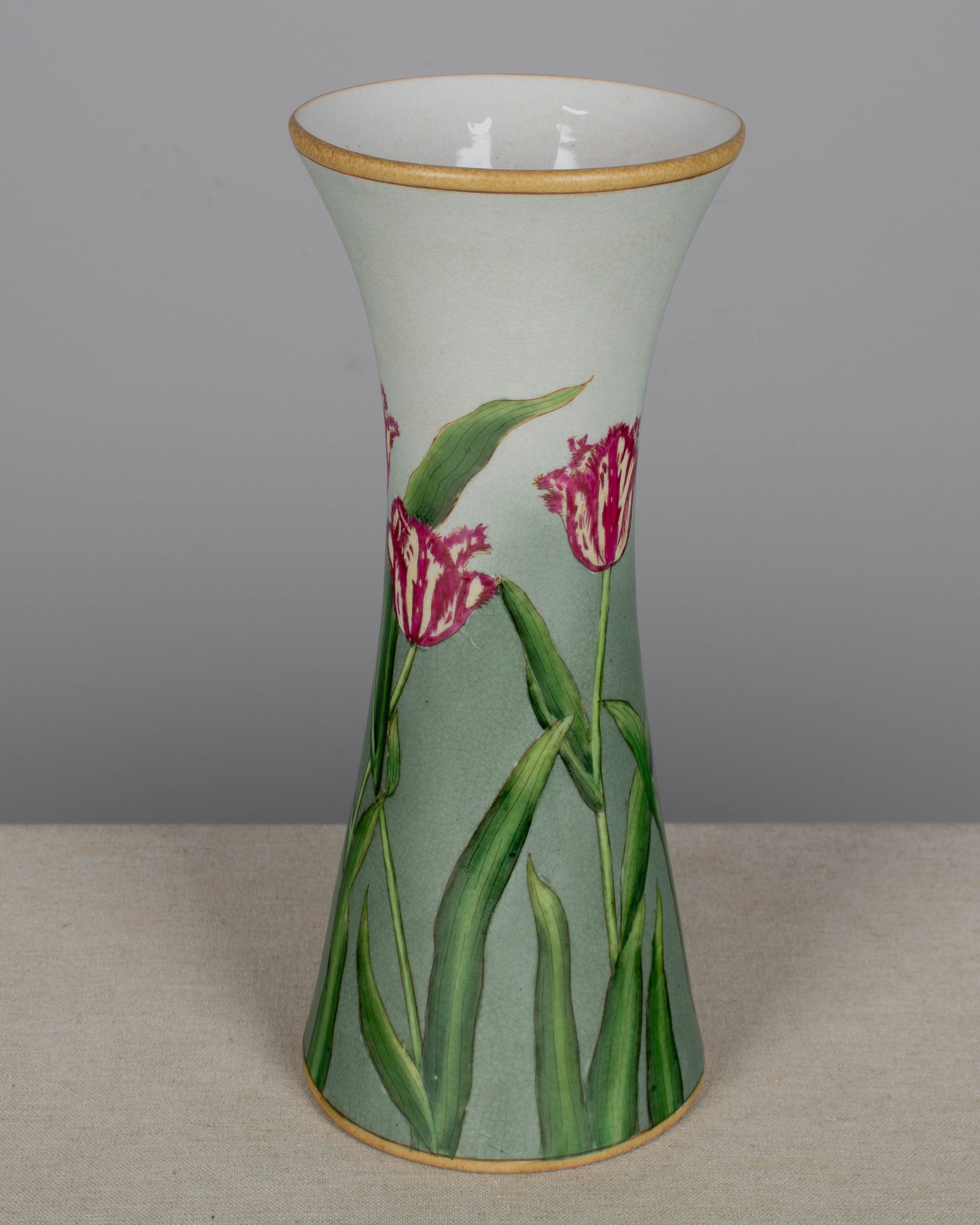 French Art Nouveau Ceramic Tulip Vase