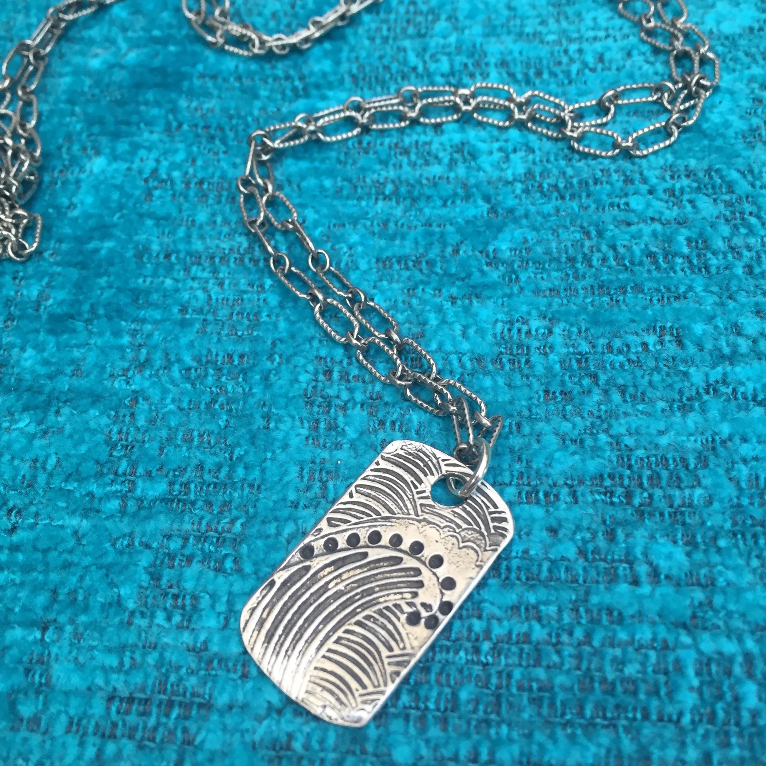 Mavericks Tag LG long oxidized Chain - Amling Designs Jewelry