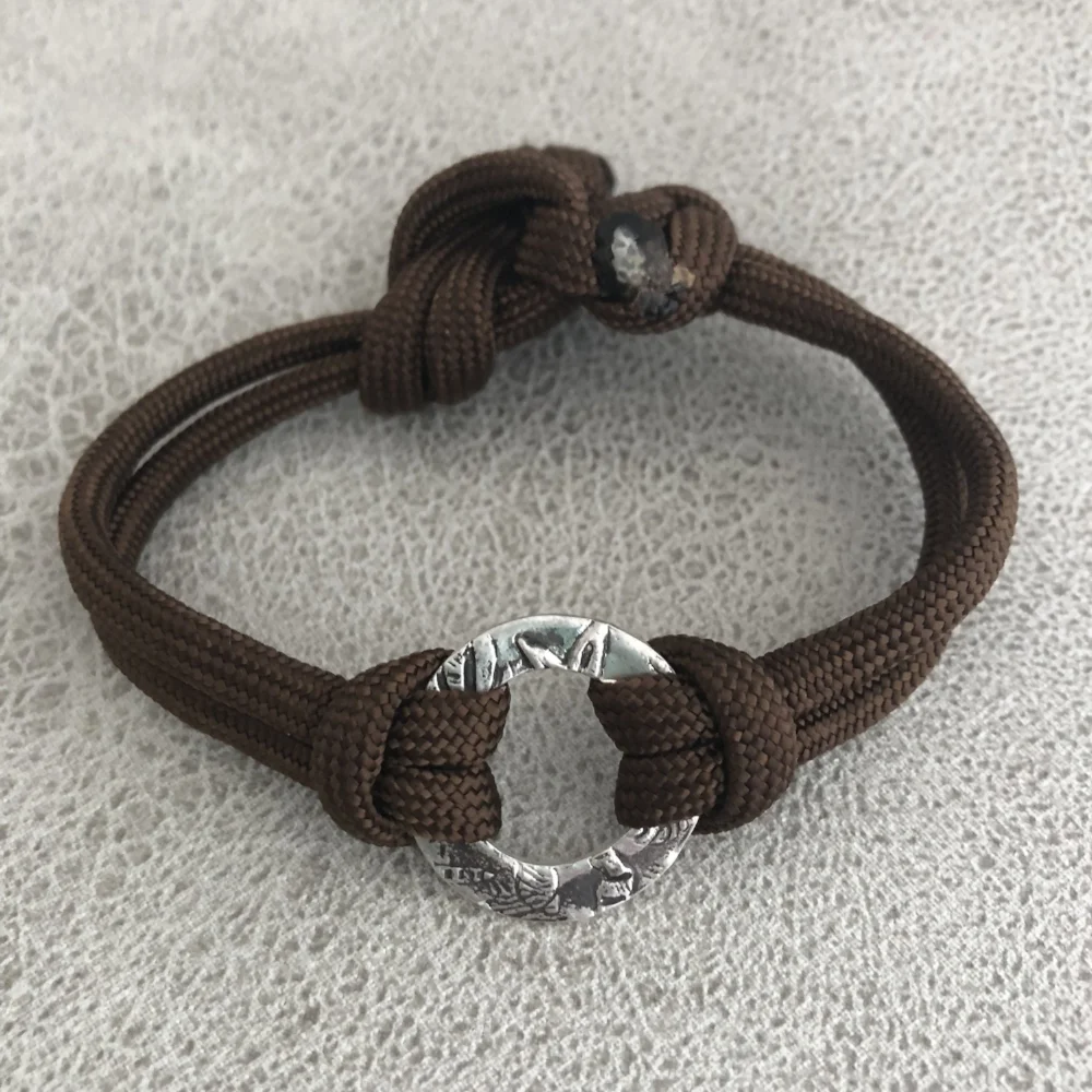 Good Vibes Beach Bracelet brown adjustable unisex - Amling Designs