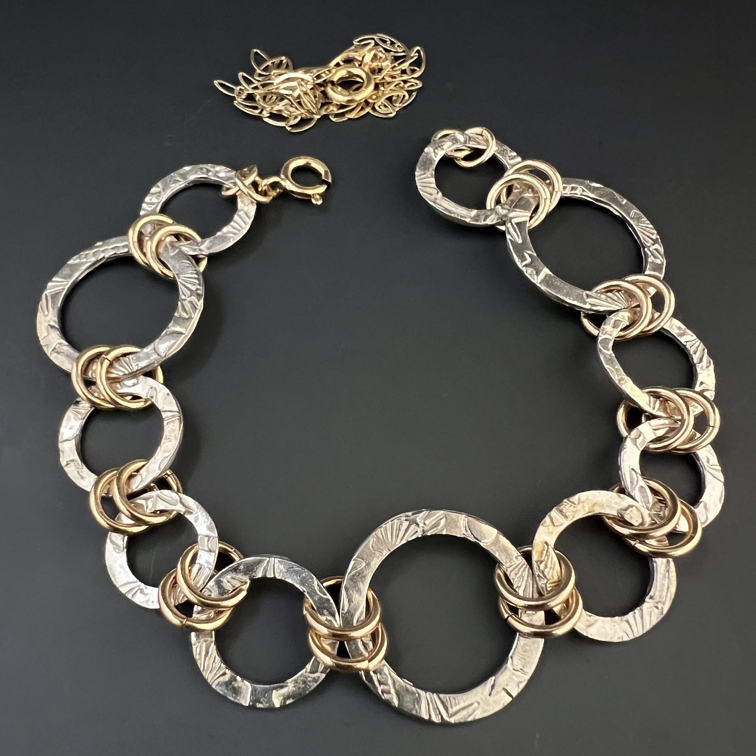 Versatile Beach Circle Bracelet/Necklace - Bi-Color