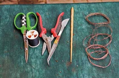 Figure 5: Tool set for building kusamono and kokedama.