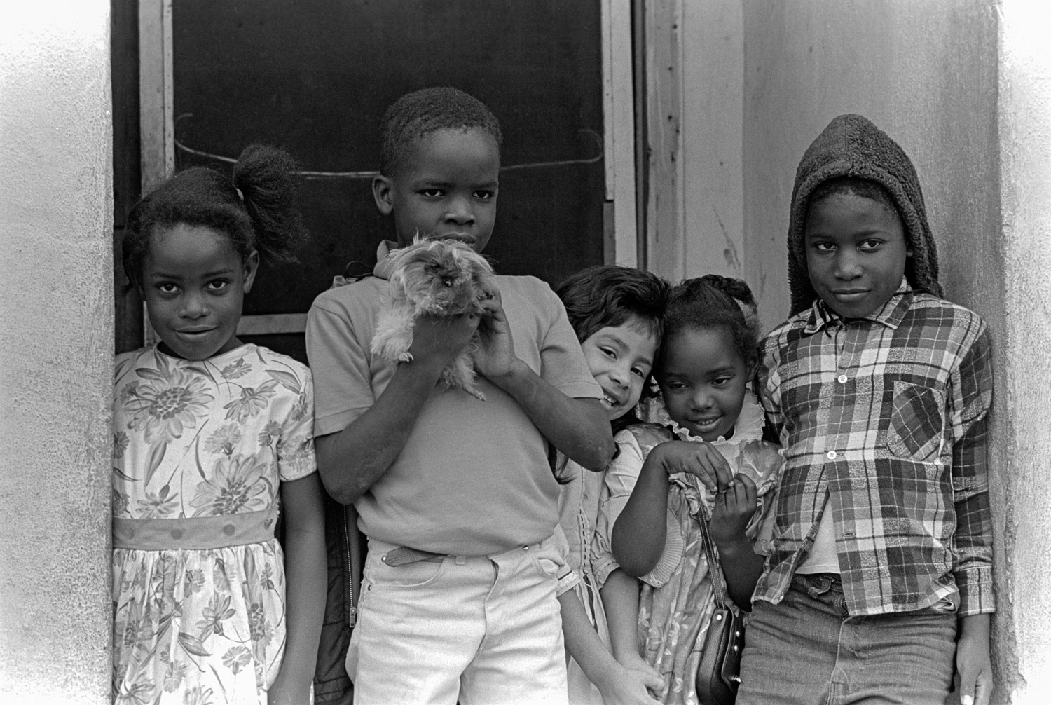 Five kids and one guinea pig make for a happy crew.