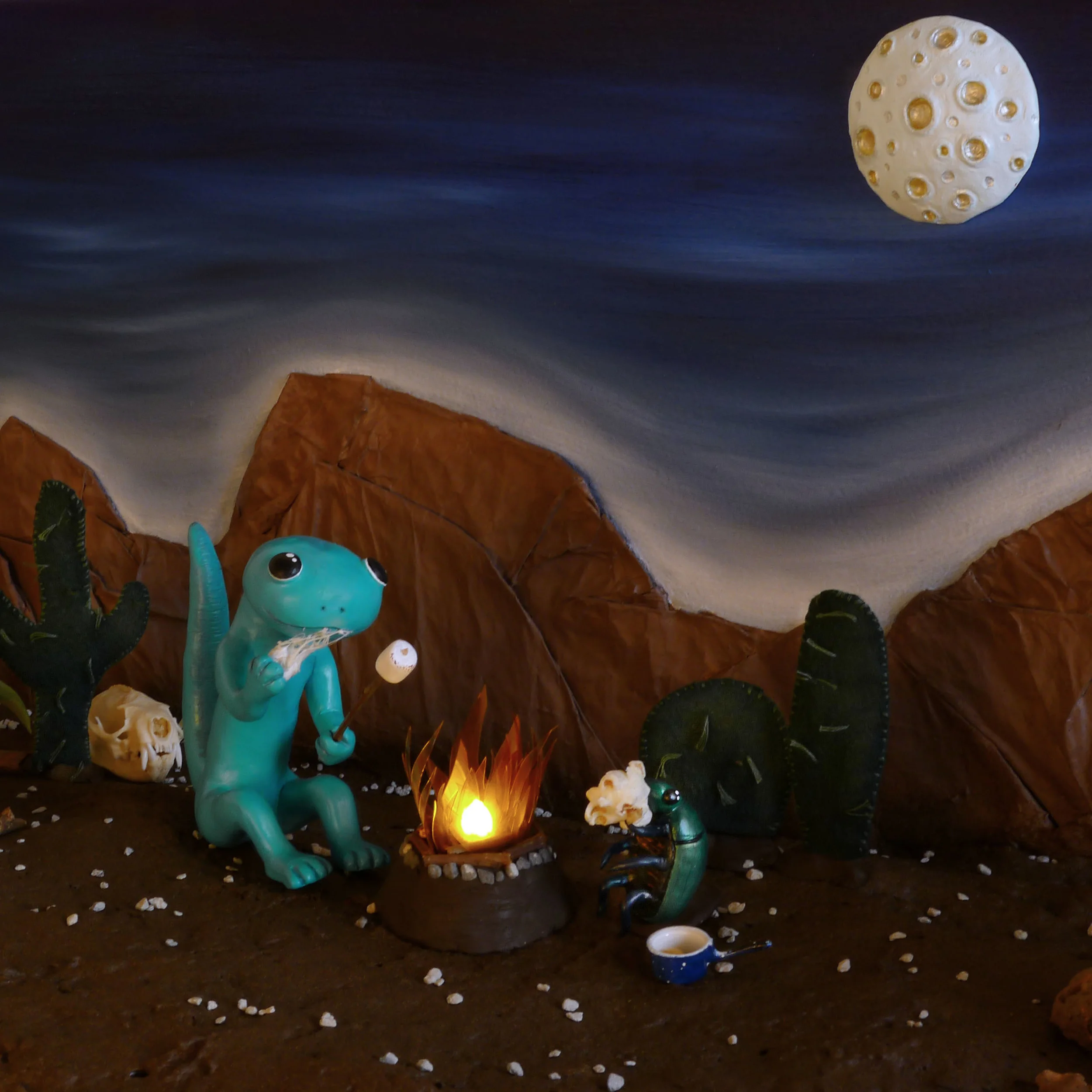 Sticky Marshmallows under the Moonlight, mixed media.jpg
