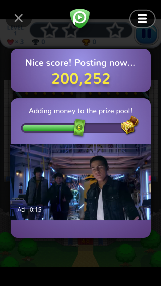 CPCV ad placement at the end of the sign up and log in flows