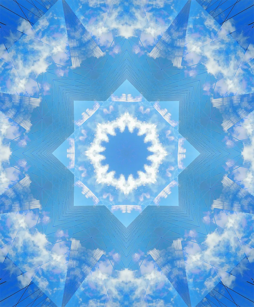 Glass building and clouds