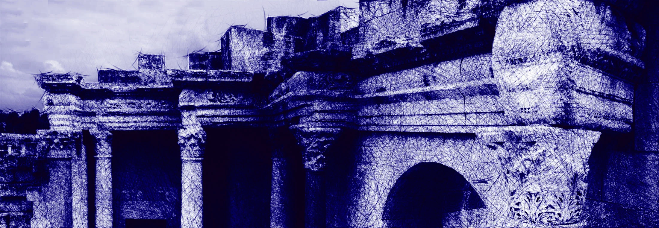 Bet Shaen Columns panorama 12345 pen and ink.jpg